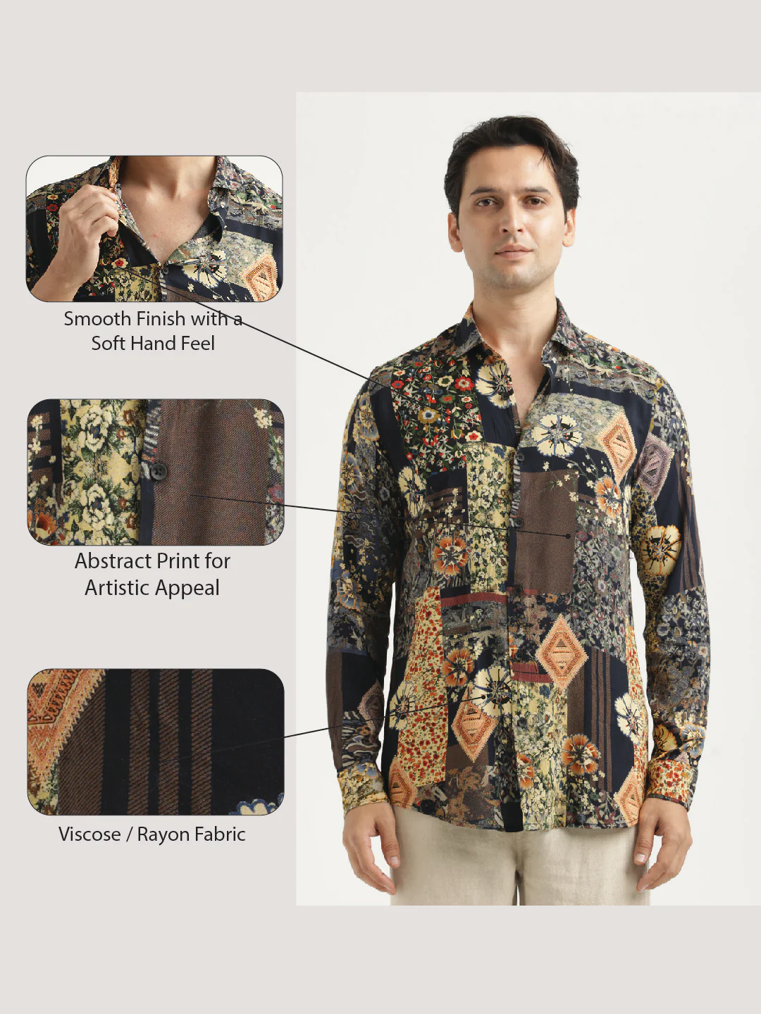 Men Printed Viscose Shirt - Image 2