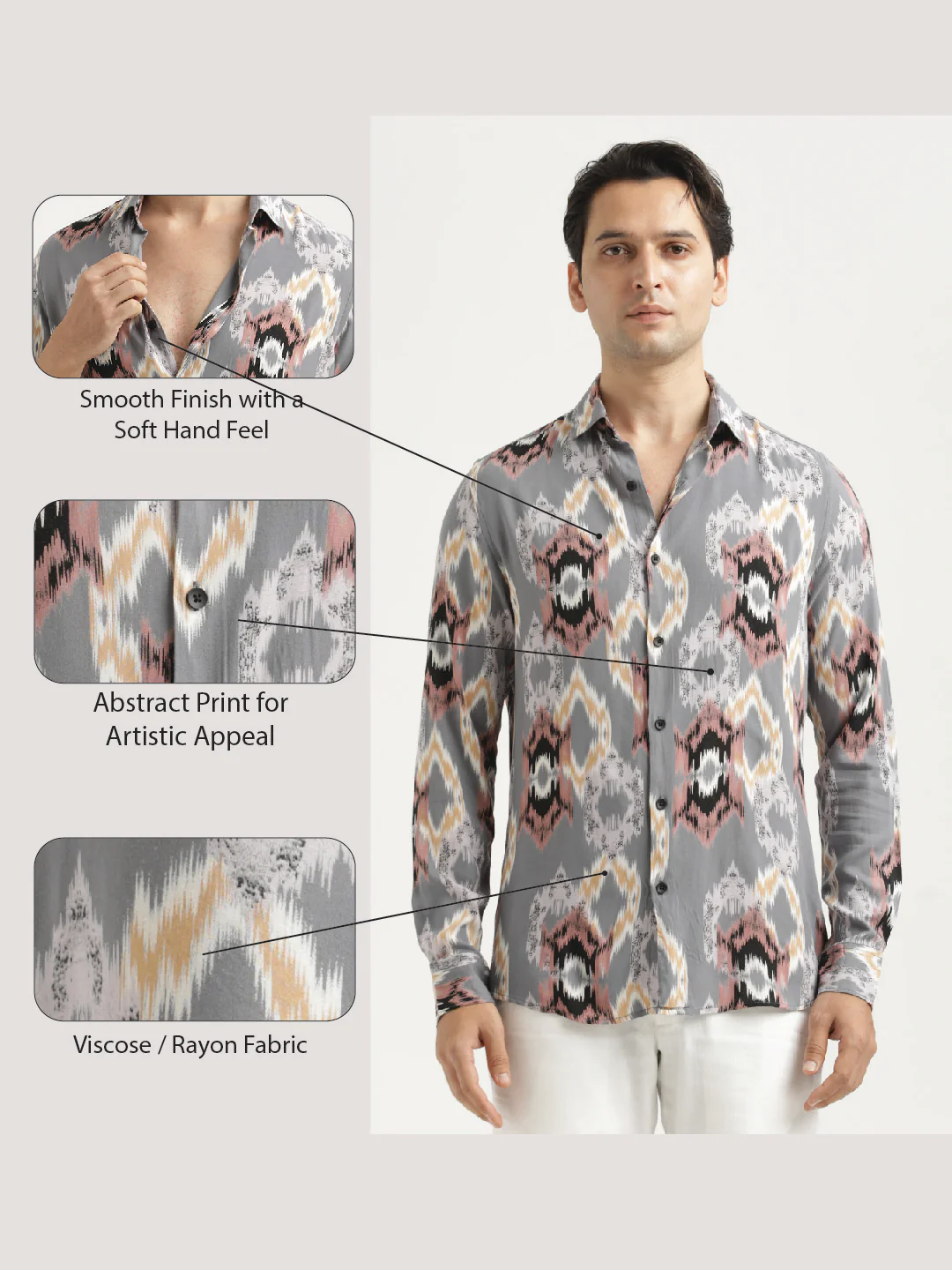 Men Printed Viscose Shirt - Image 2