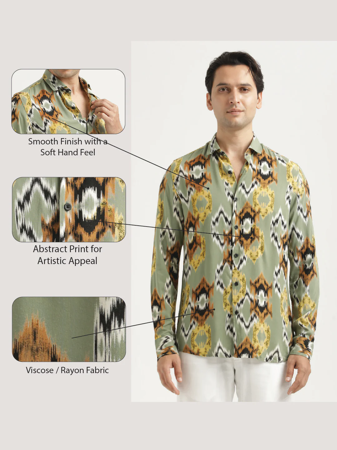 Men Printed Viscose Shirt - Image 2