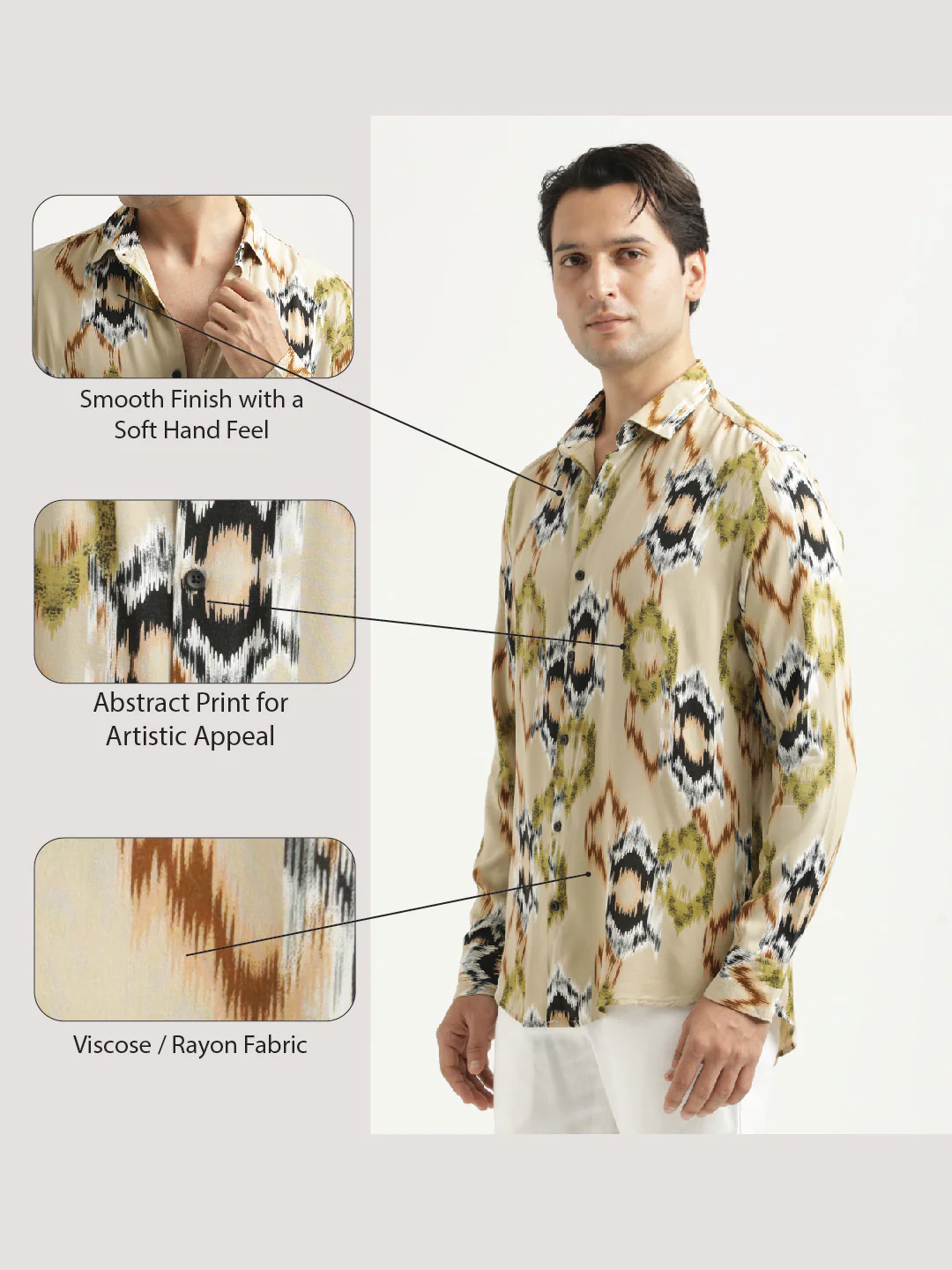 Men Printed Viscose Shirt - Image 2