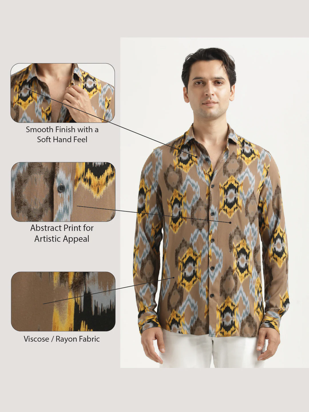 Men Printed Viscose Shirt - Image 2