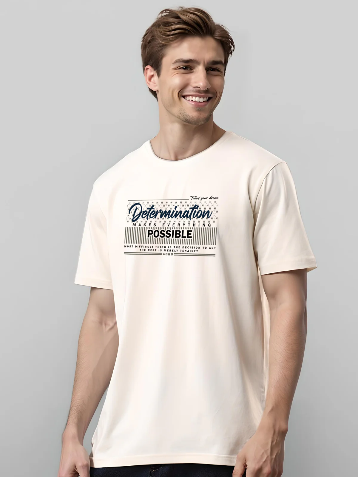 Men Printed White T-Shirt - Image 3