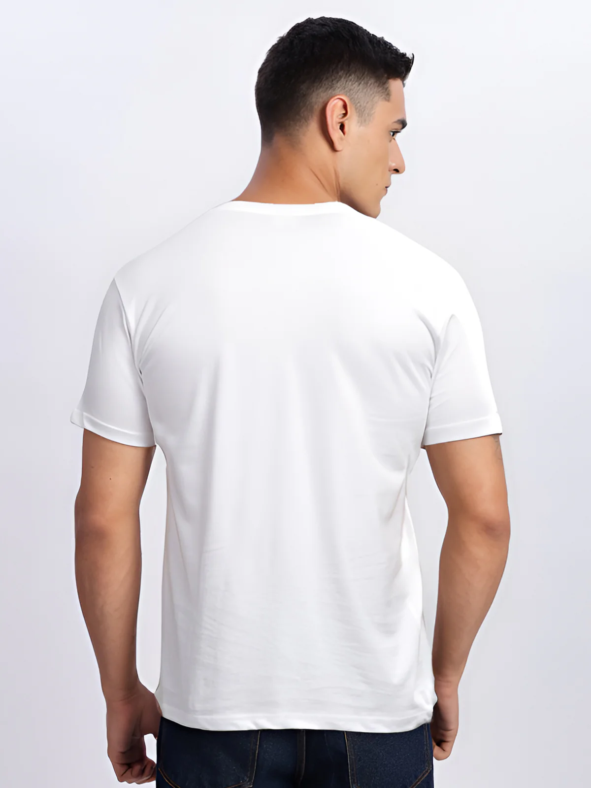 Men Printed White T Shirt - Image 4