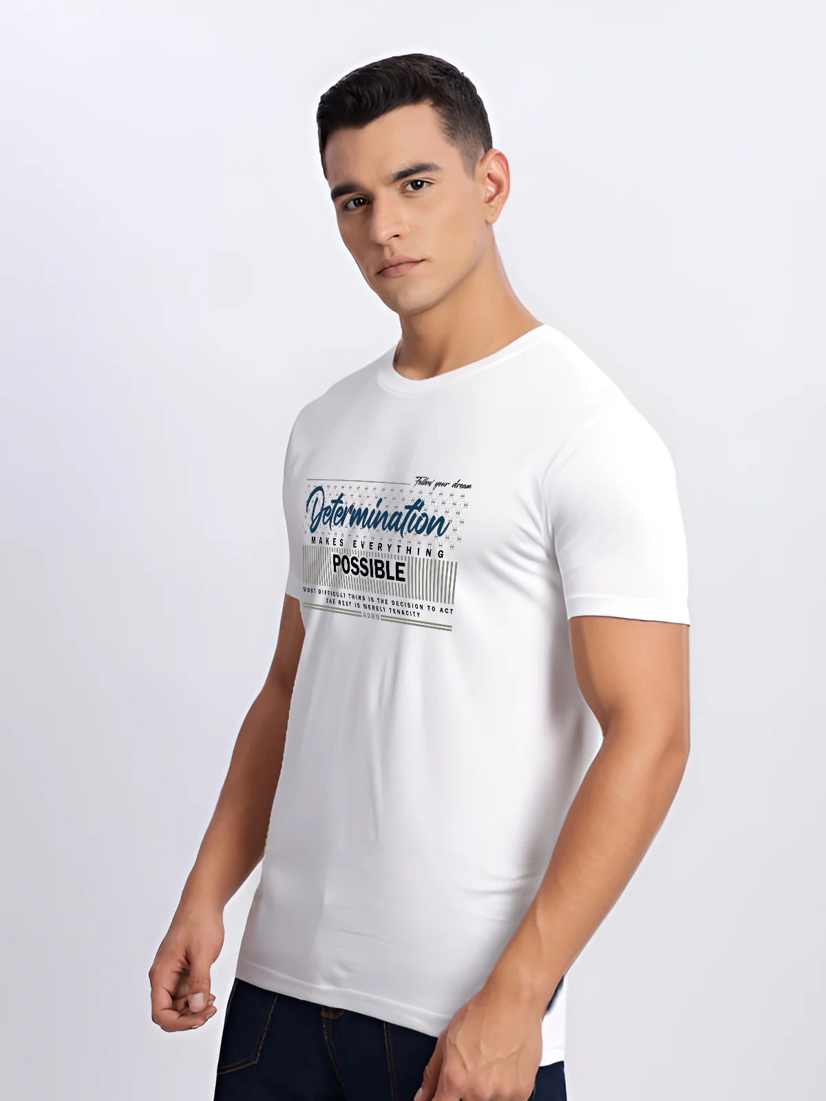 Men Printed White T Shirt - Image 5