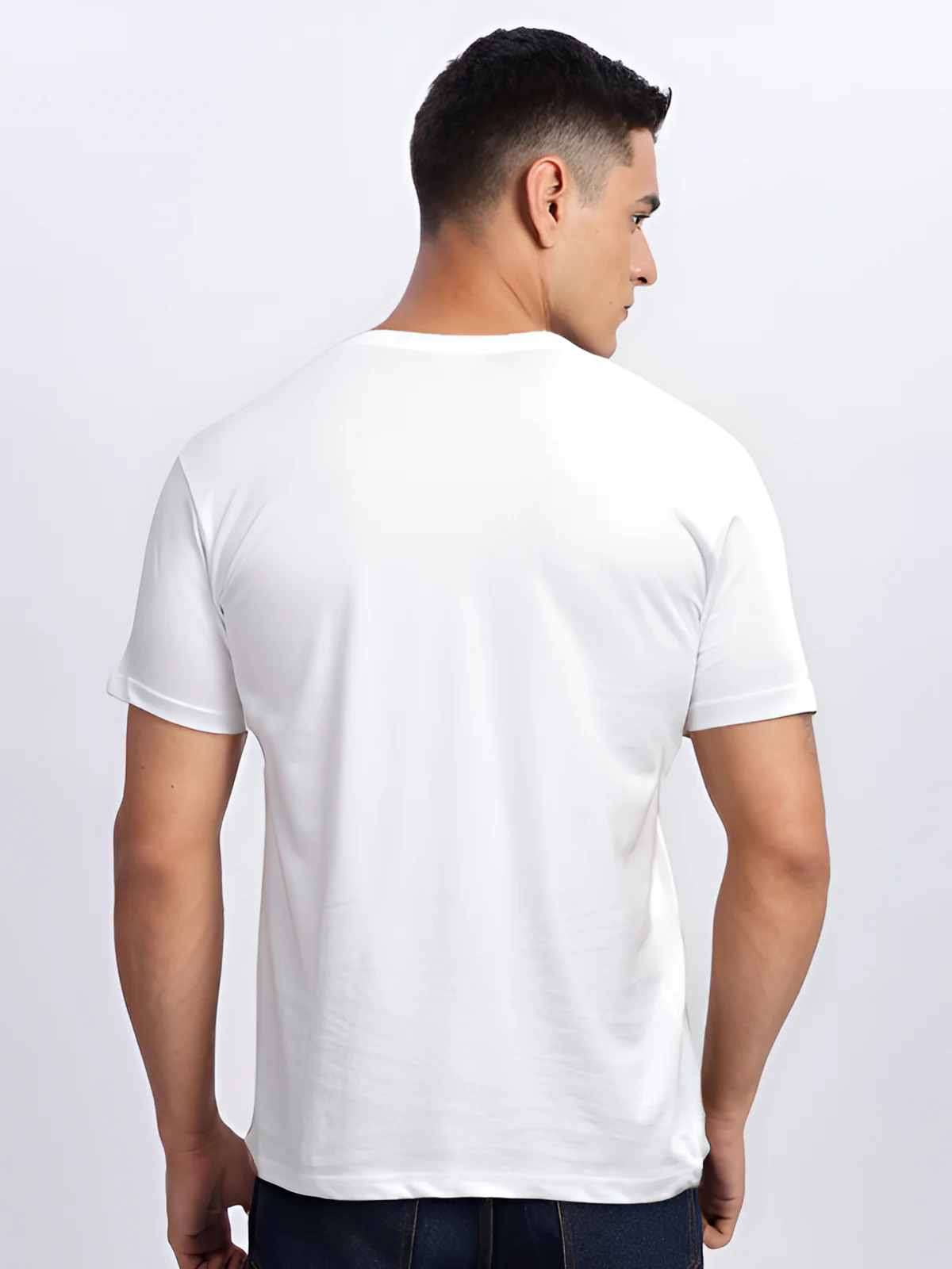 Men Printed White T Shirt - Image 4