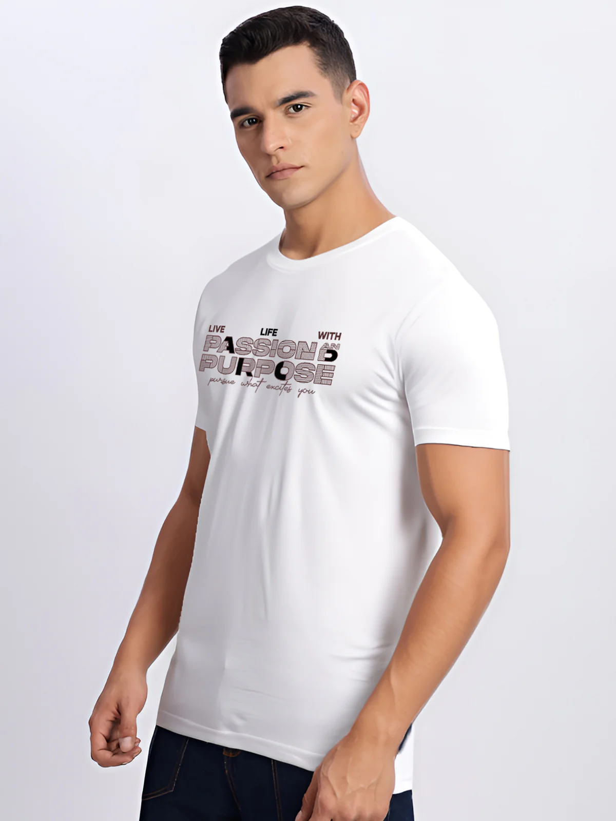 Men Printed White T Shirt - Image 5