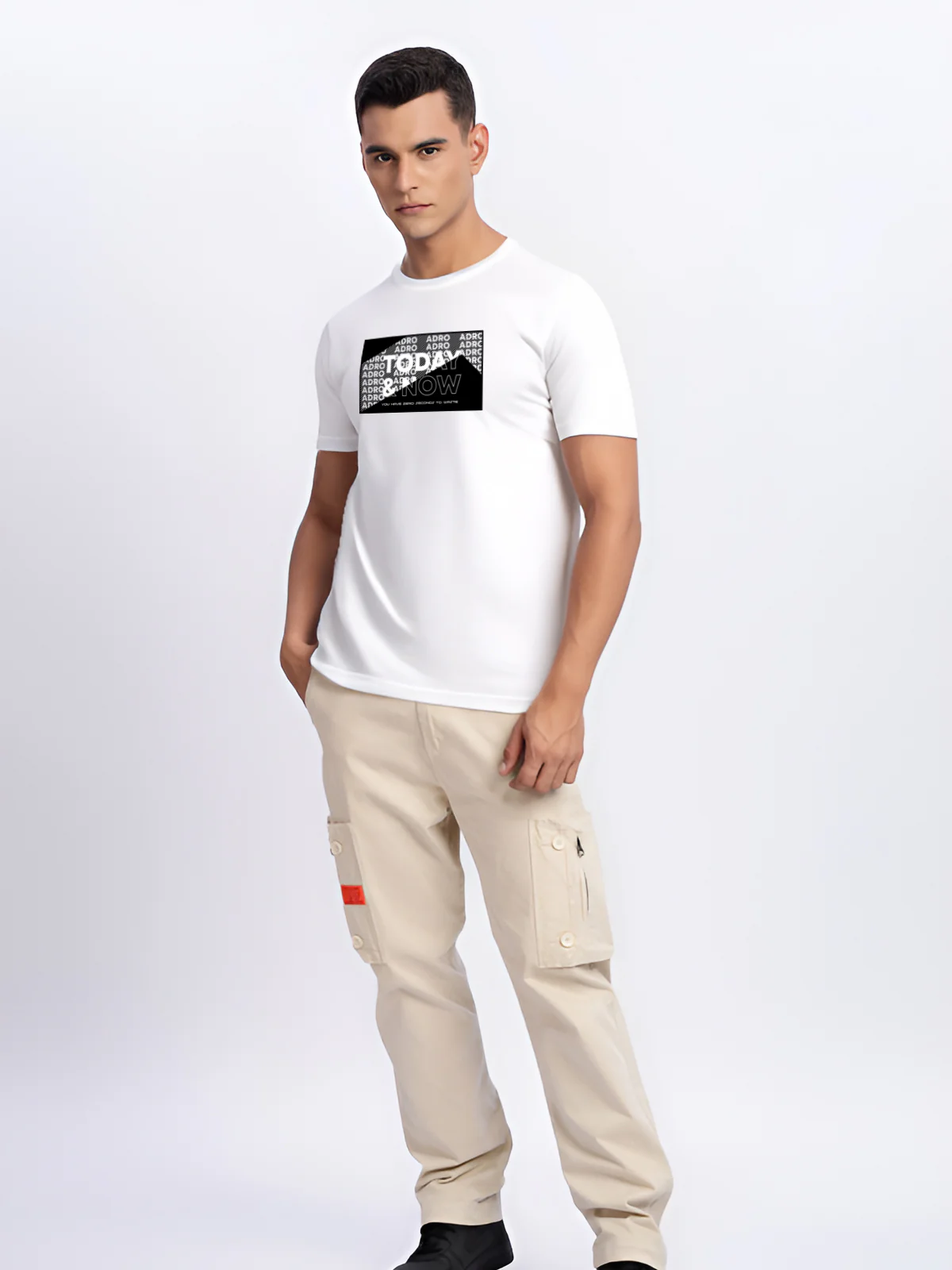 Men Printed White T Shirt - Image 2