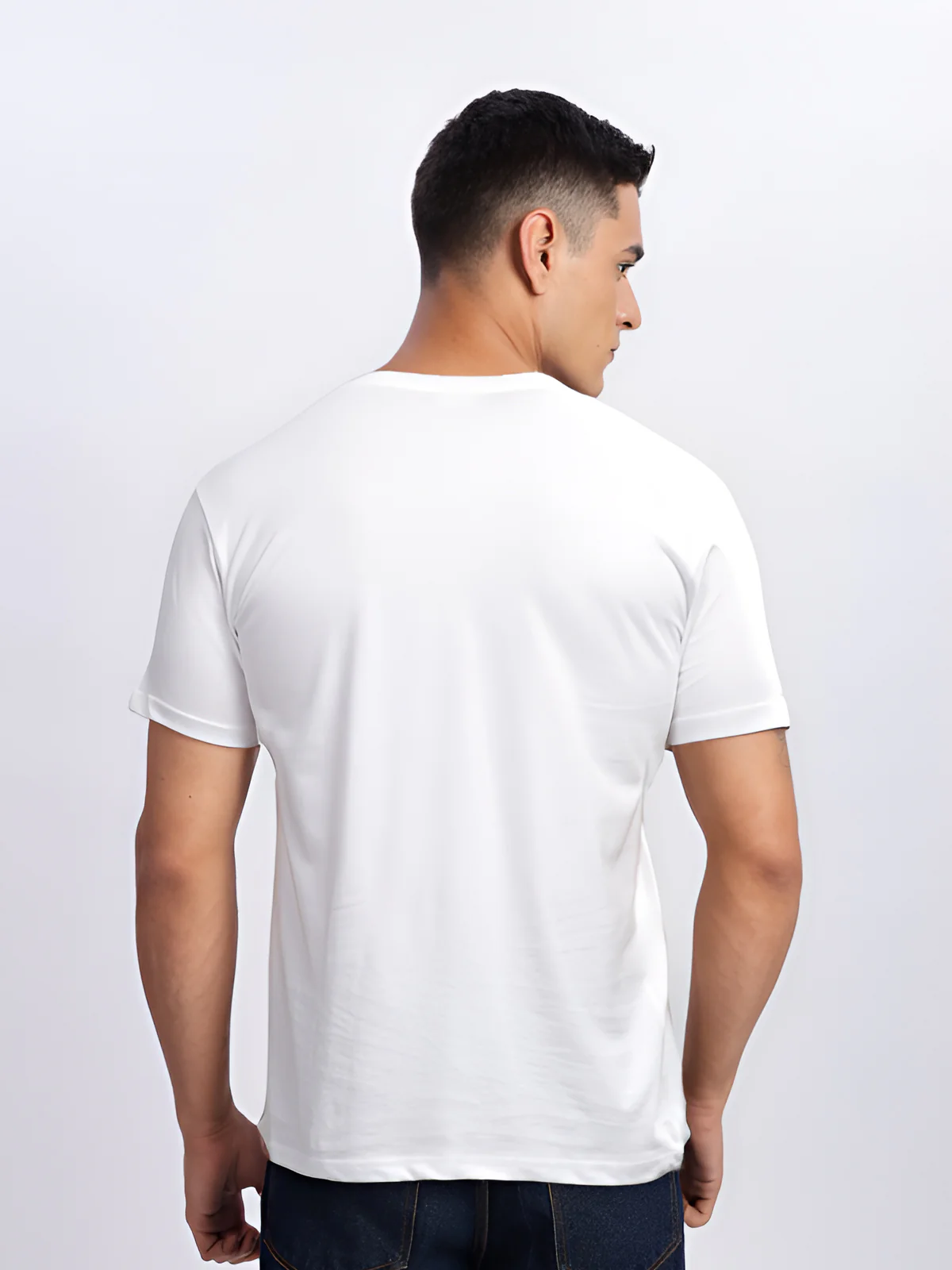 Men Printed White T Shirt - Image 4