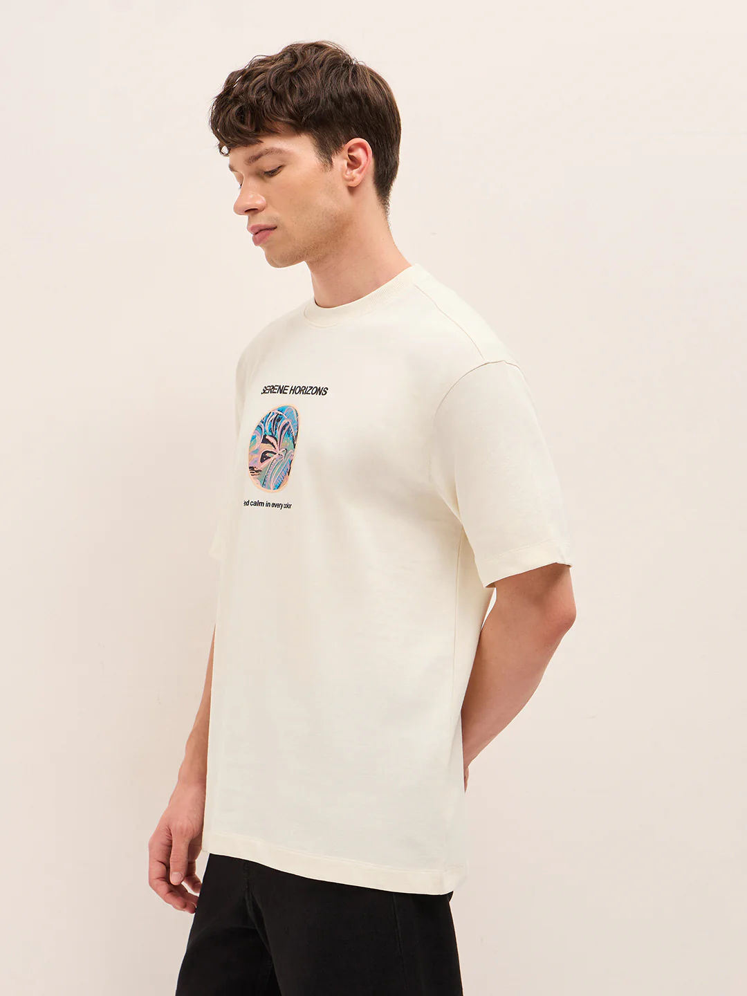 Men Pure Cotton Crew Neck T-Shirt - Image 3