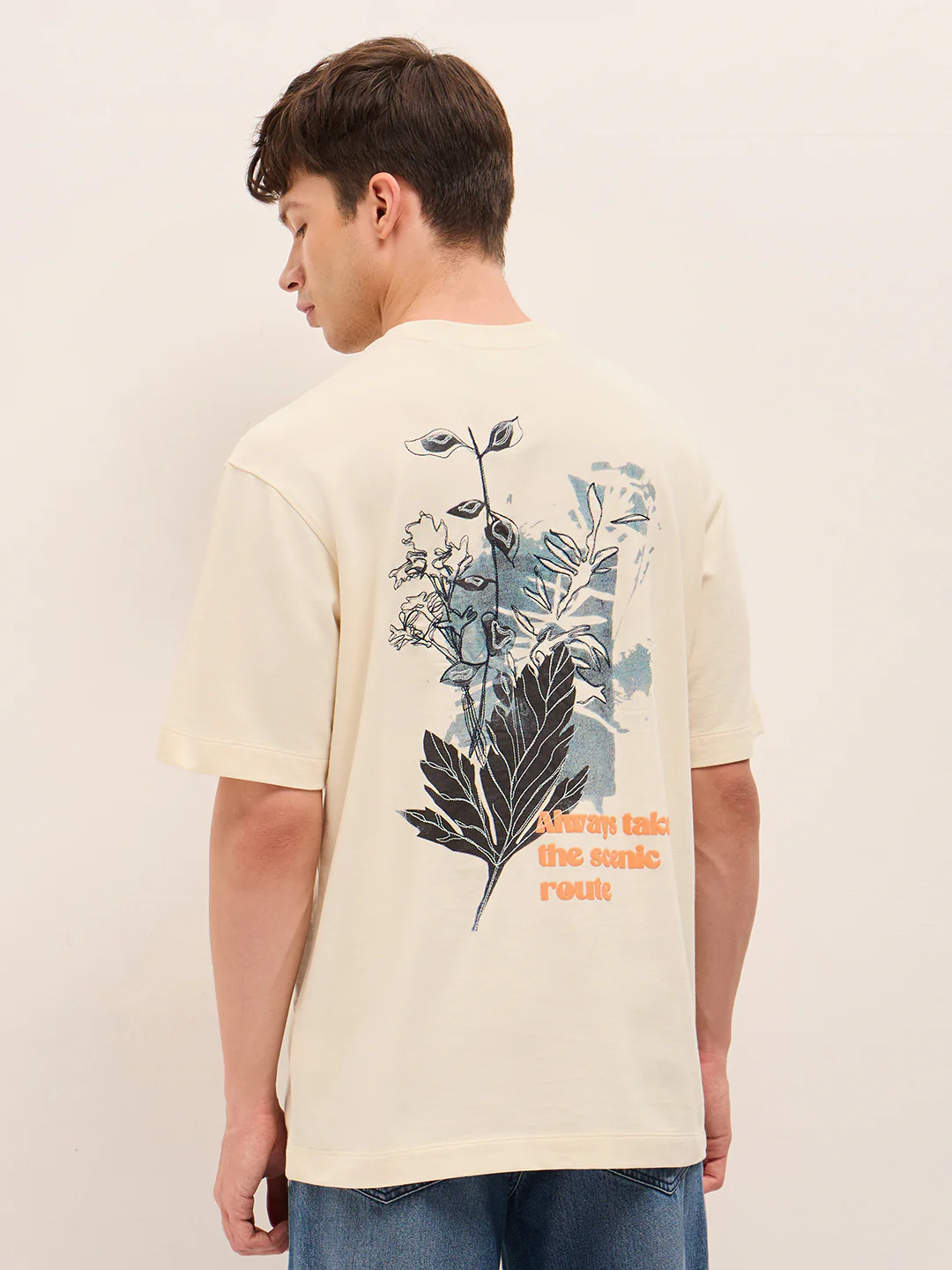 Men Pure Cotton Crew Neck T-Shirt - Image 2