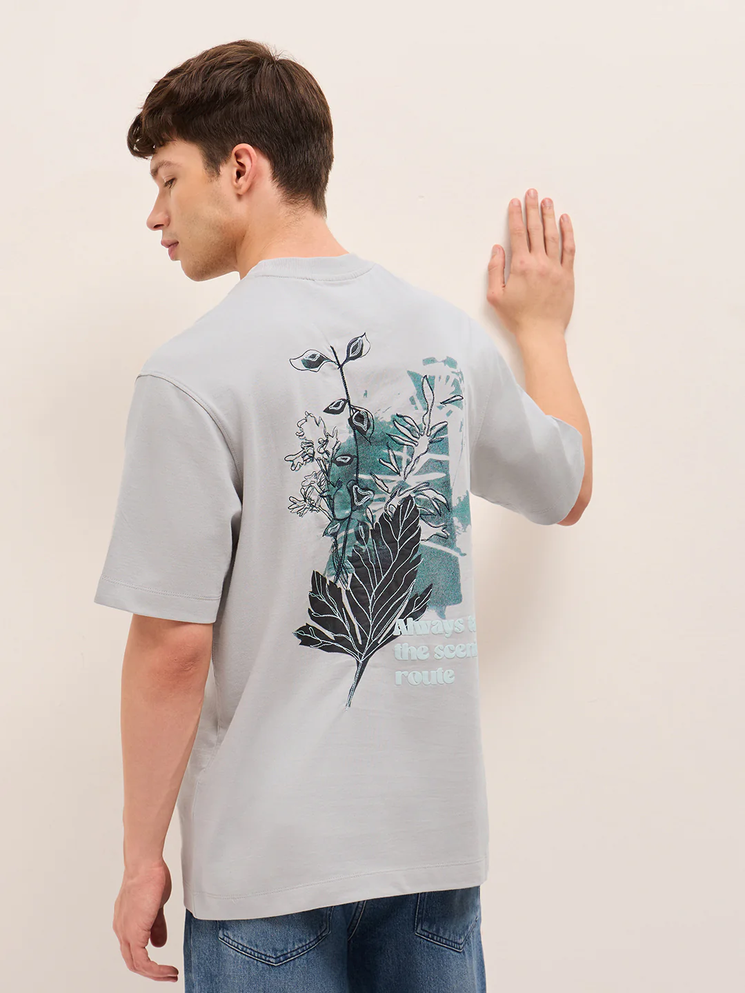 Men Pure Cotton Crew Neck T-Shirt - Image 2