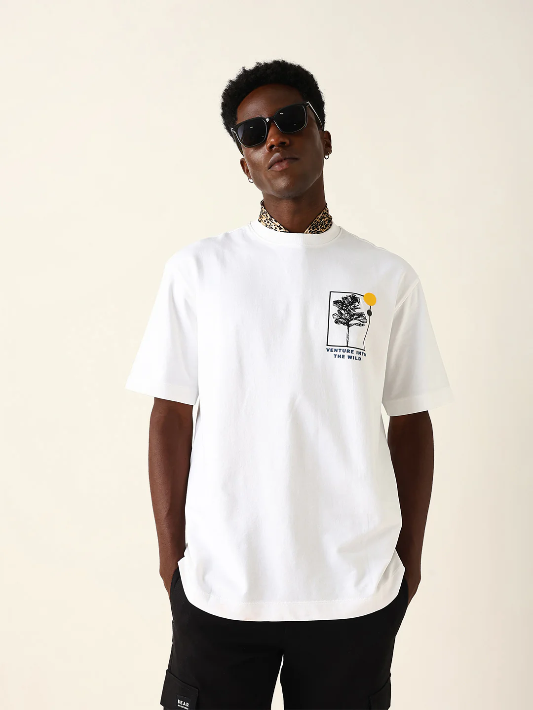 Men Pure Cotton Graphic Printed Oversize Tshirt - Image 2
