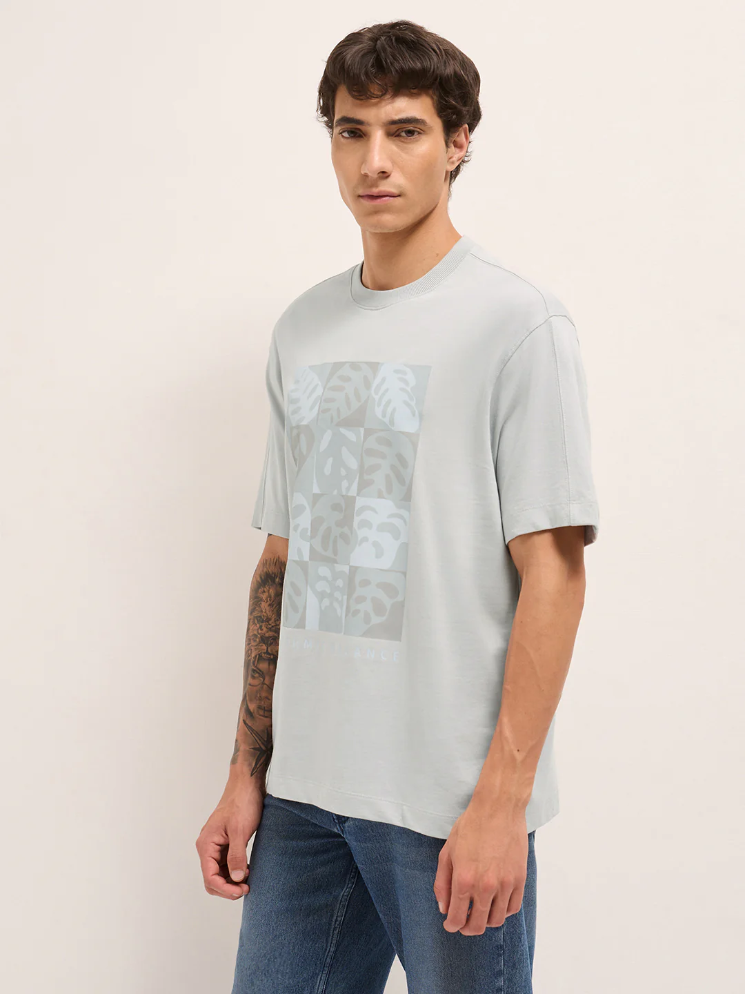 Men Pure Cotton Graphic Printed T-Shirt - Image 3