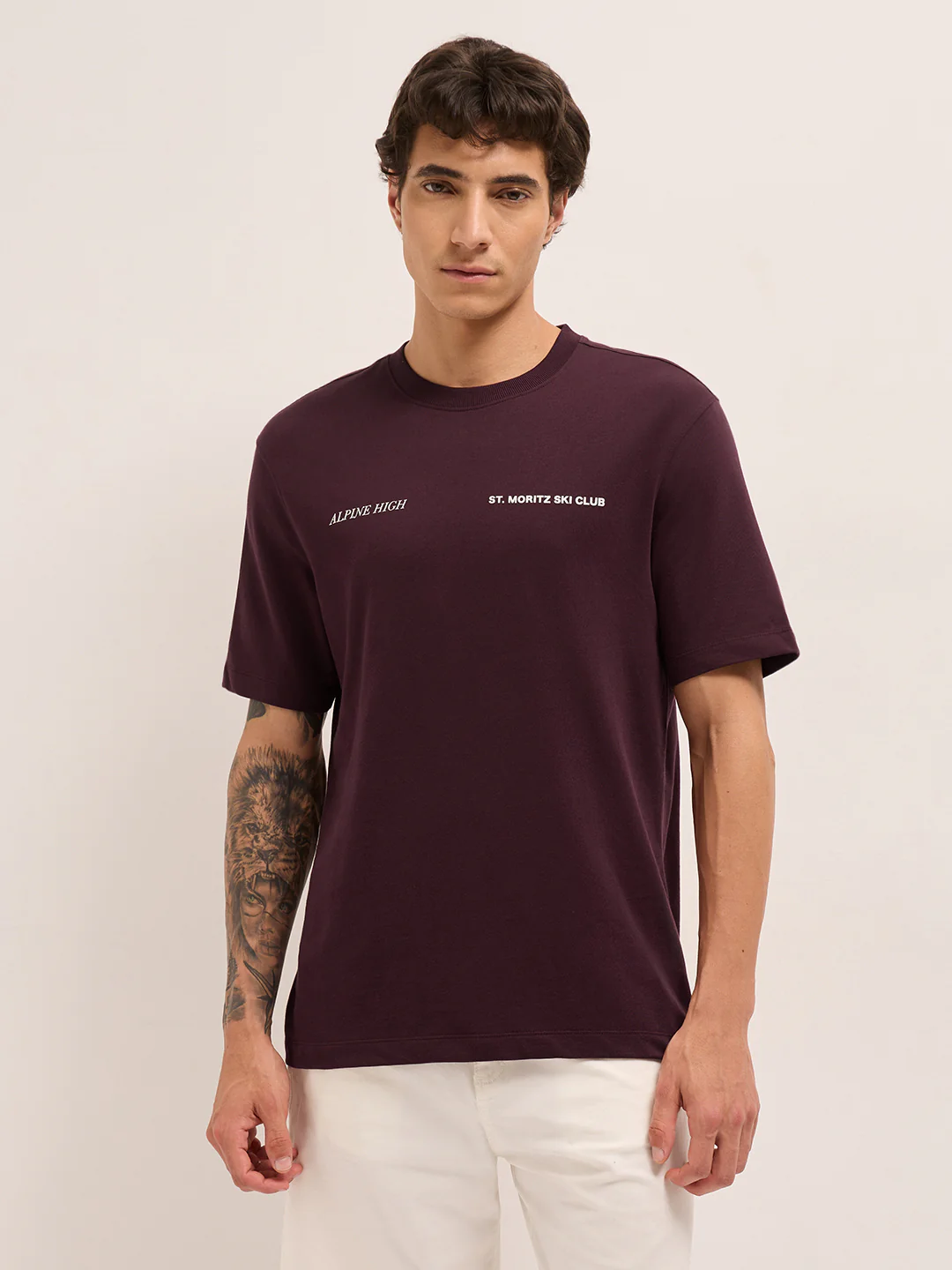 Men Pure Cotton Graphic Printed T-Shirt - Image 7