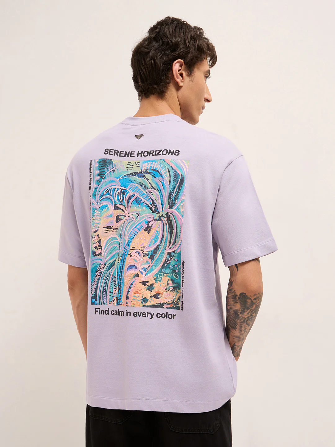 Men Pure Cotton Graphic Printed T-Shirt - Image 2