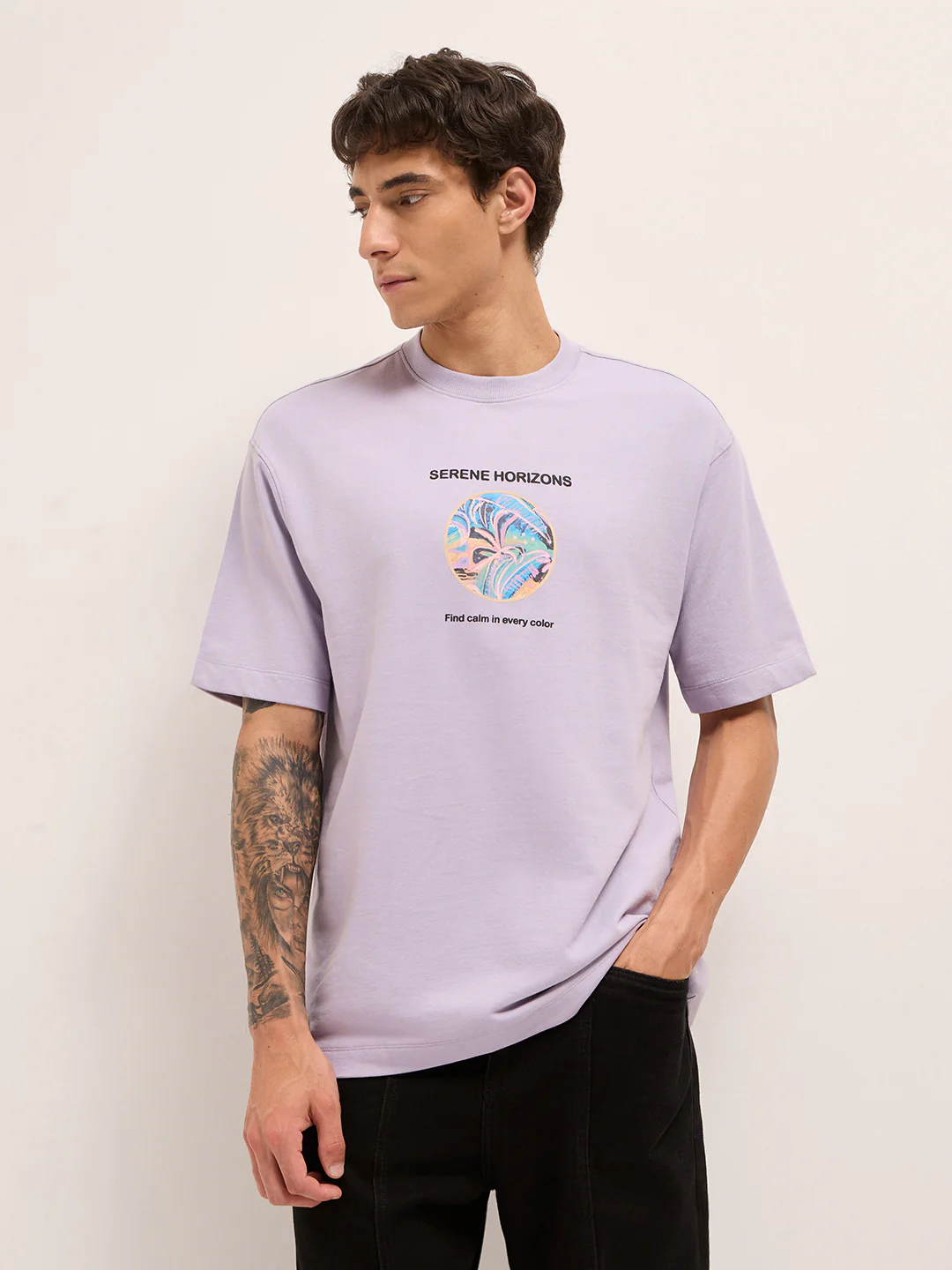 Men Pure Cotton Graphic Printed T-Shirt - Image 7
