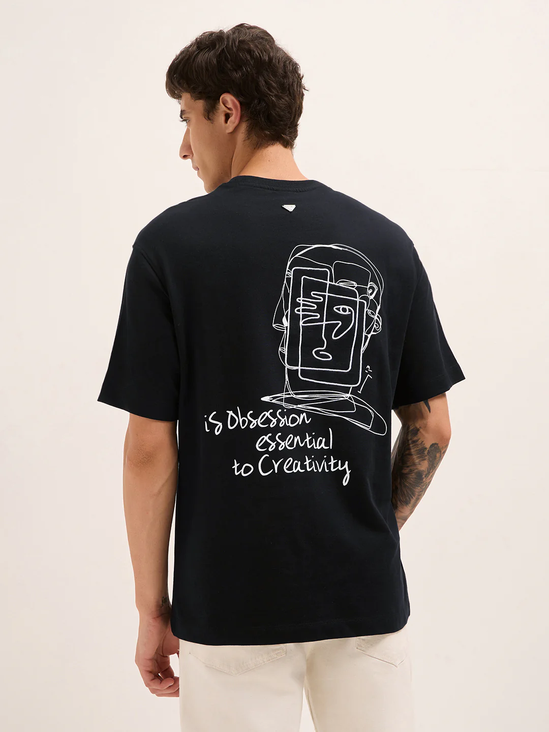 Men Pure Cotton Graphic Printed T-Shirt - Image 3