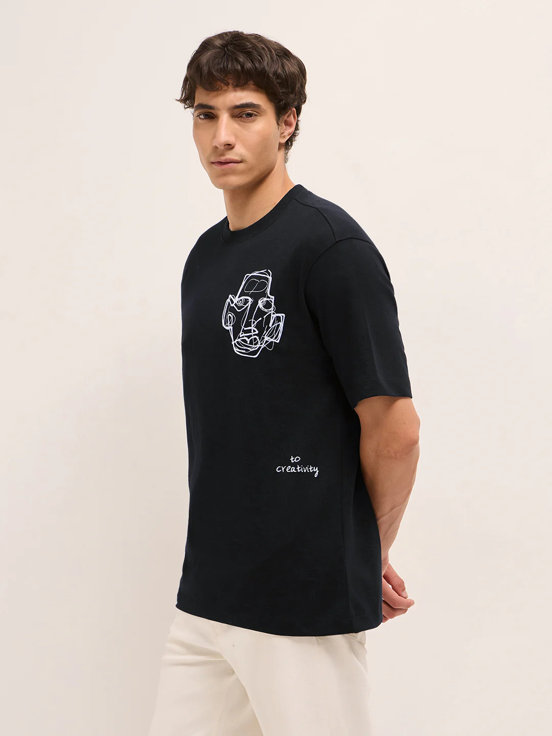 Men Pure Cotton Graphic Printed T-Shirt - Image 4