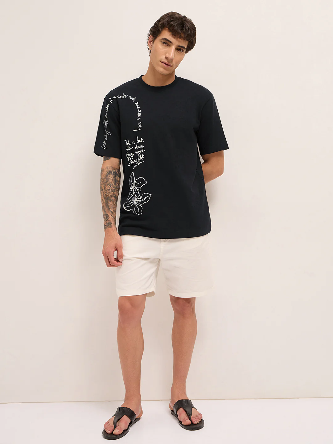 Men Pure Cotton Graphic Printed T-Shirt - Image 4