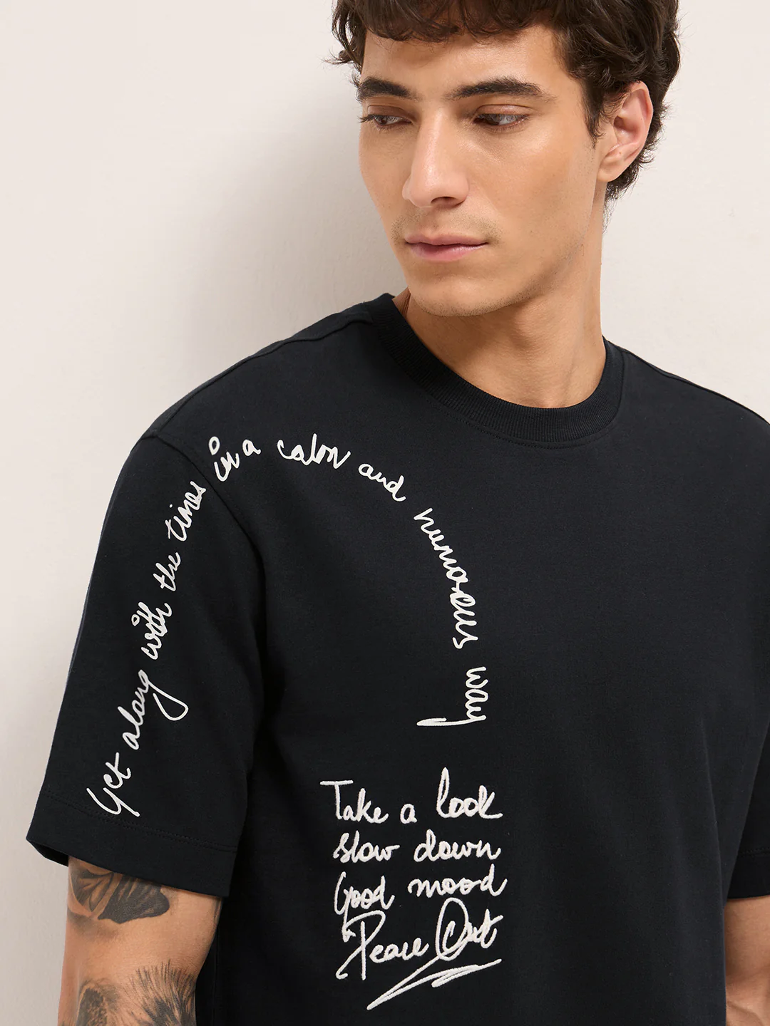 Men Pure Cotton Graphic Printed T-Shirt - Image 5