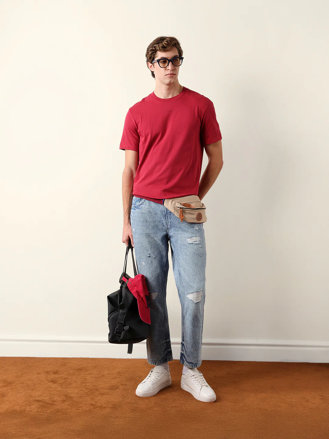 Men Pure Cotton Solid Round Neck Tshirt - Image 2