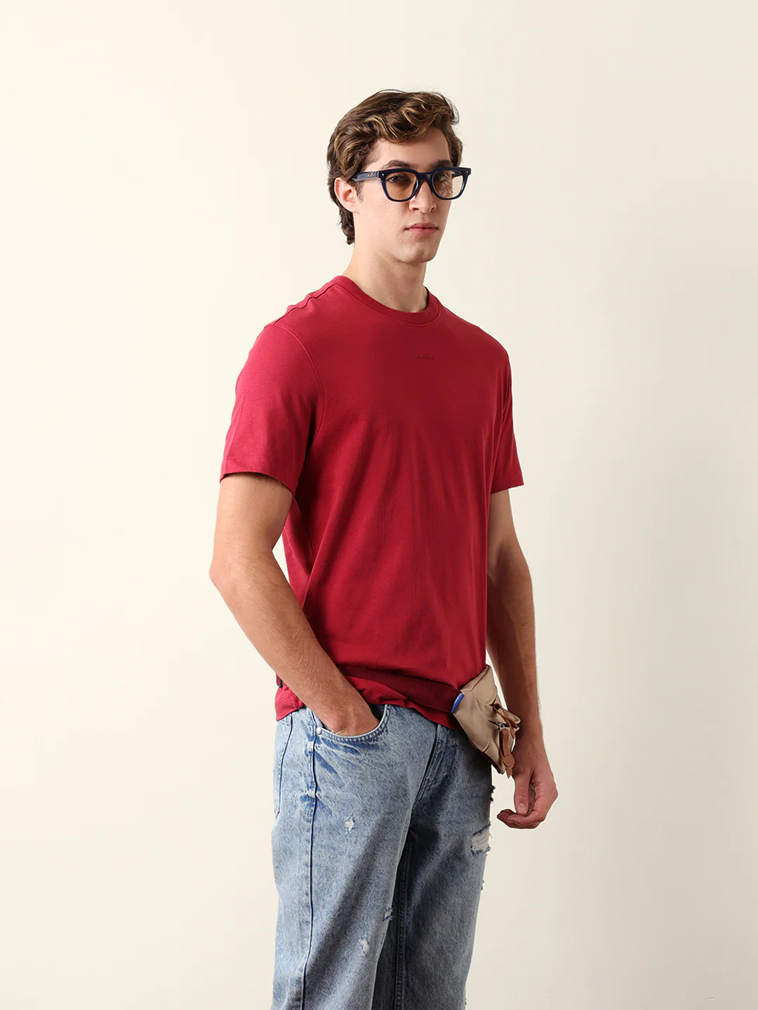 Men Pure Cotton Solid Round Neck Tshirt - Image 5