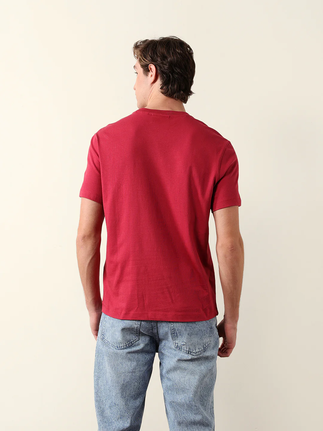 Men Pure Cotton Solid Round Neck Tshirt - Image 7