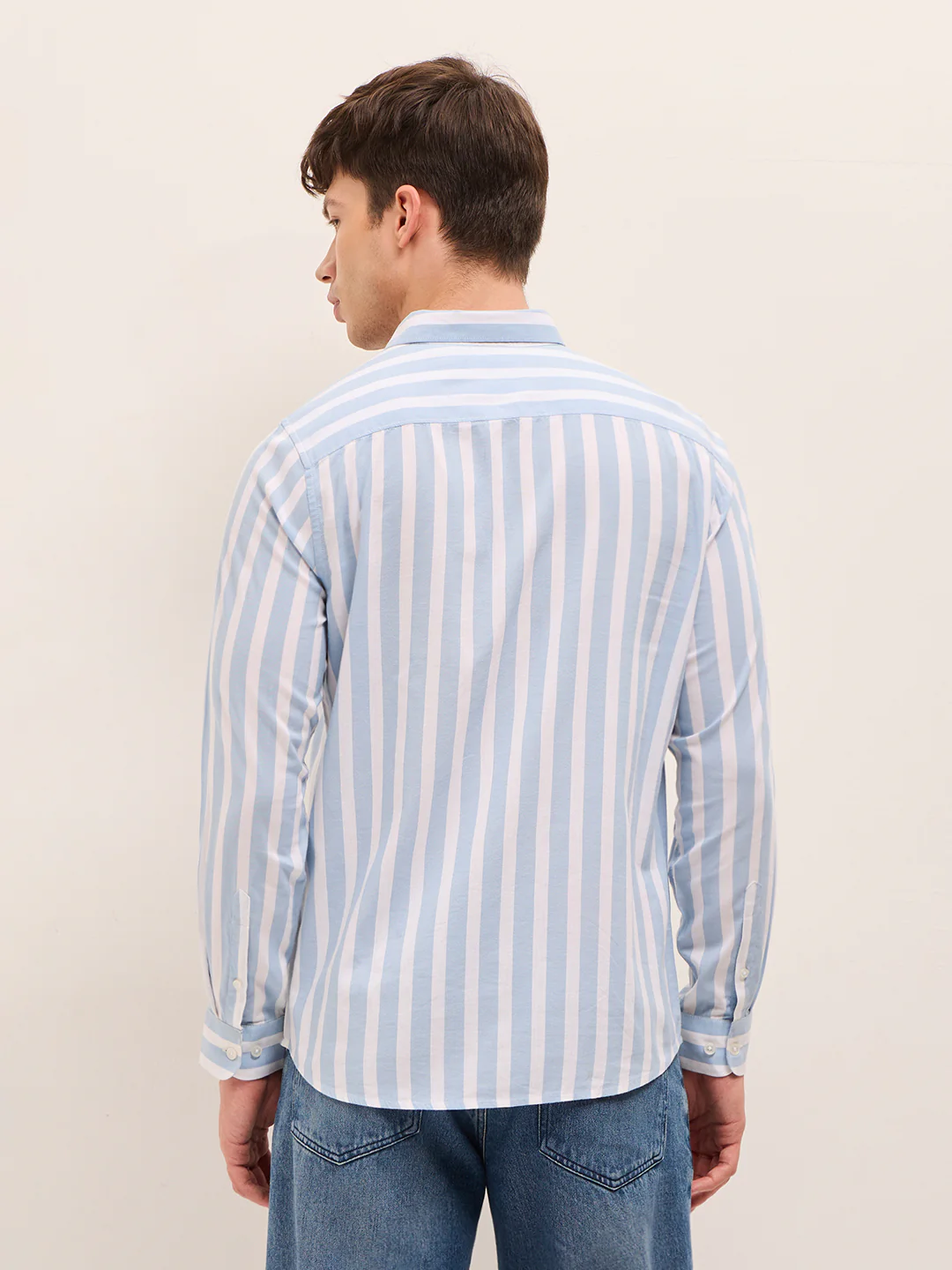 Men Pure Cotton Striped Casual Shirt - Image 2