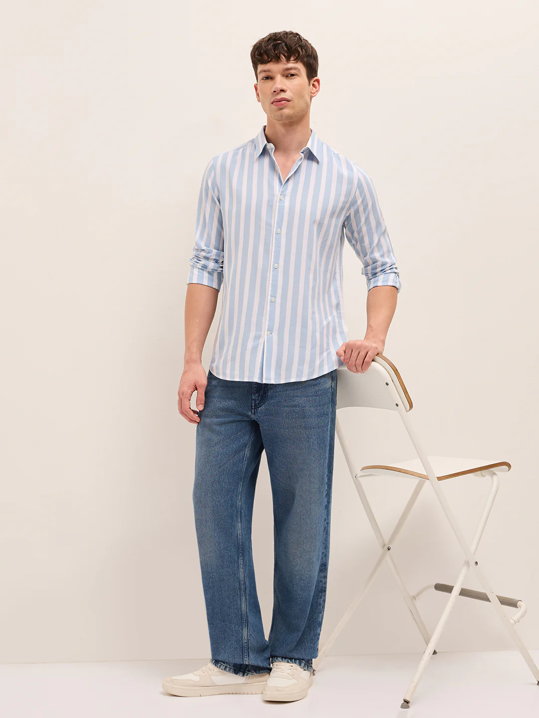 Men Pure Cotton Striped Casual Shirt - Image 4