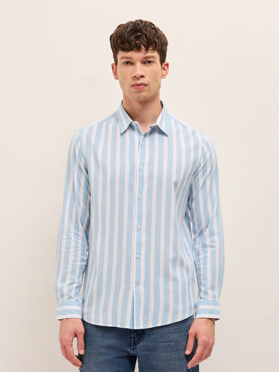 Men Pure Cotton Striped Casual Shirt - Image 6