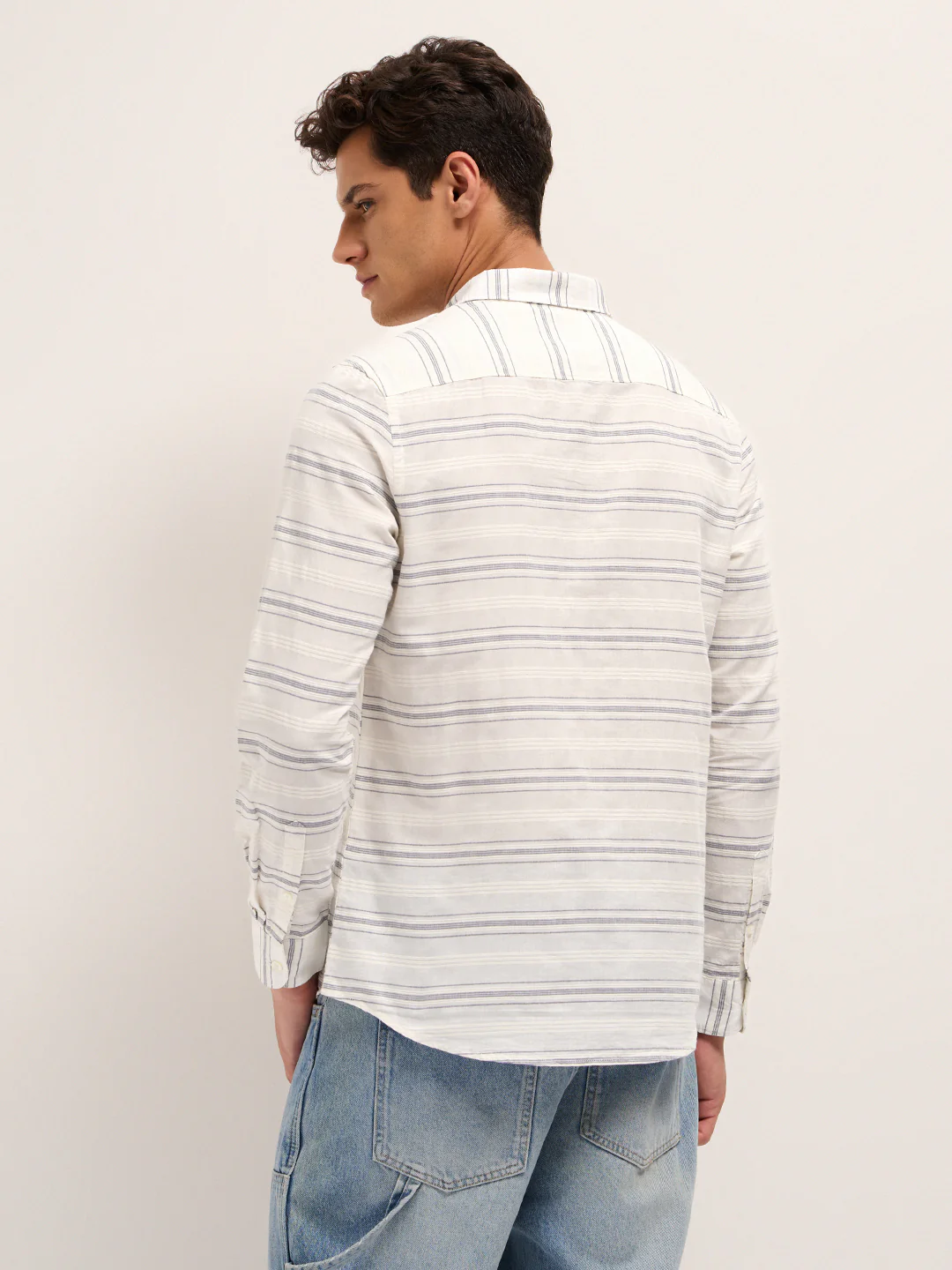 Men Pure Cotton Woven Striped Casual Shirt - Image 2