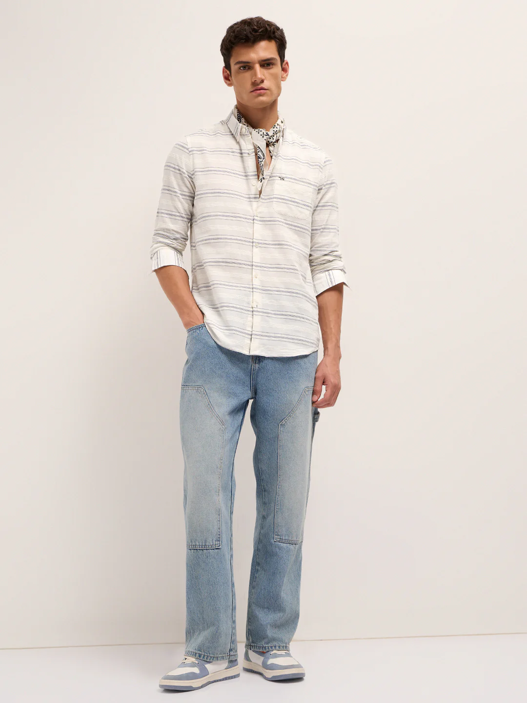 Men Pure Cotton Woven Striped Casual Shirt - Image 4