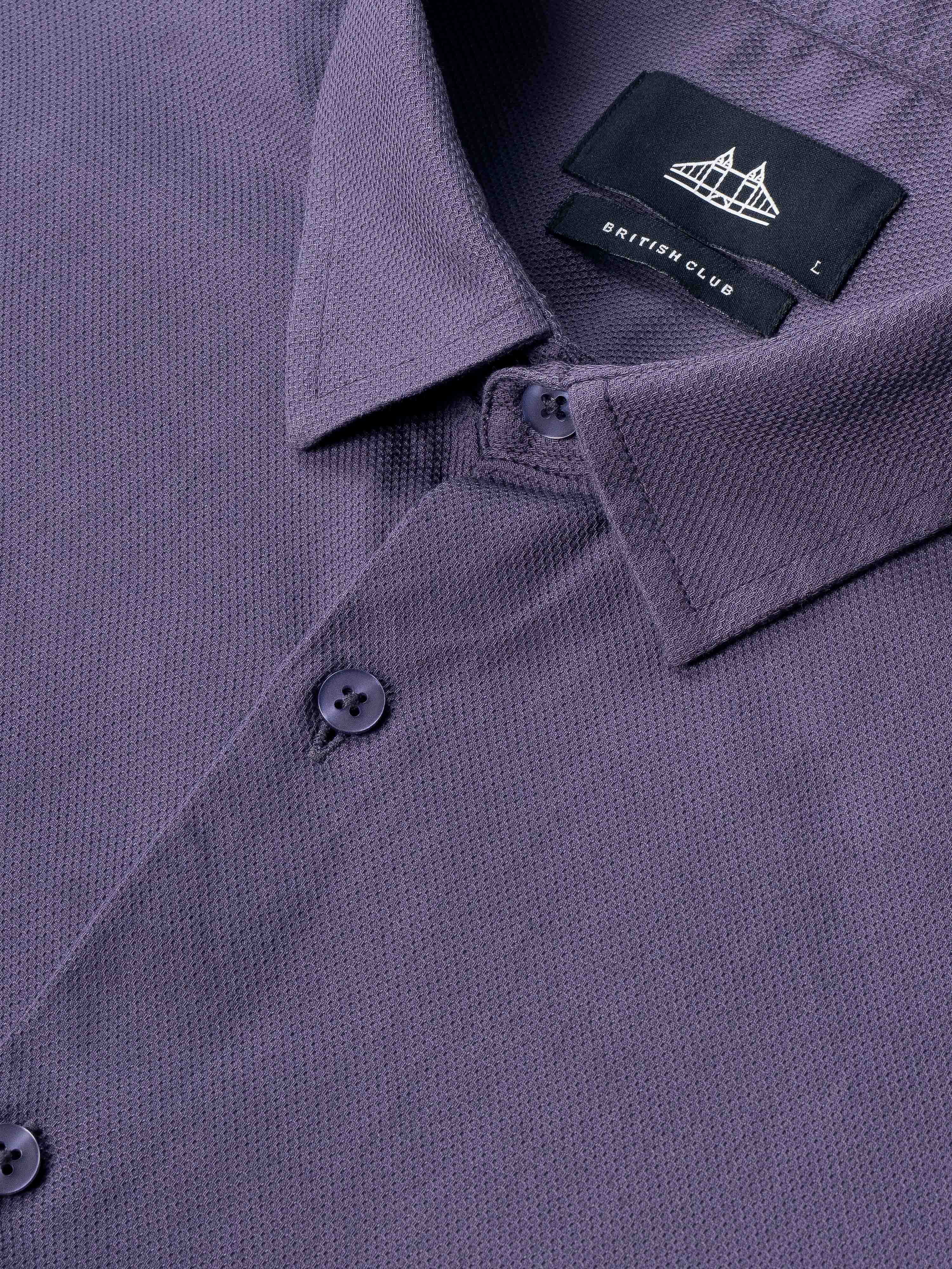 Men Purple Cotton Shirt - Image 8