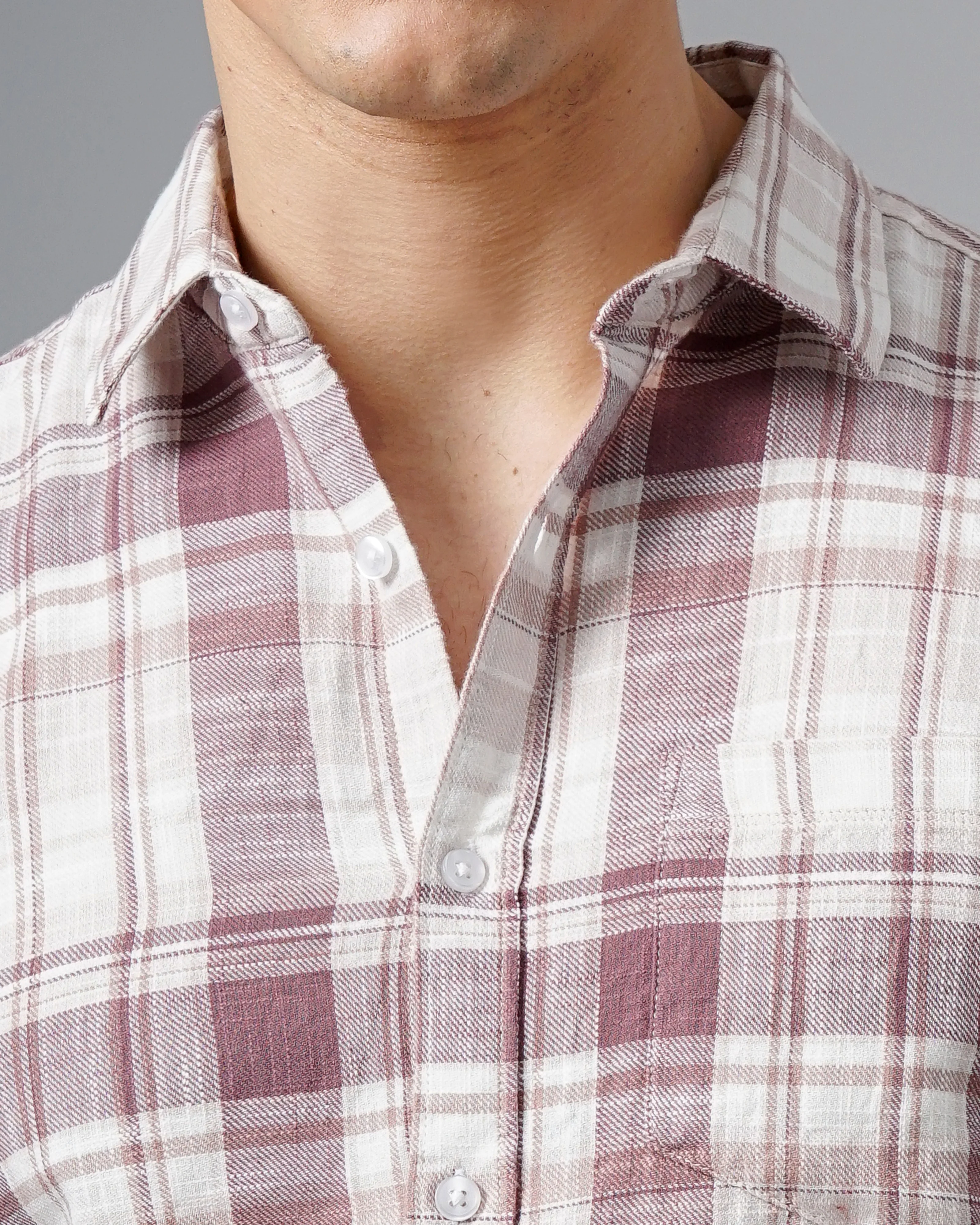 Men Purple Cotton Slim Shirt - Image 2