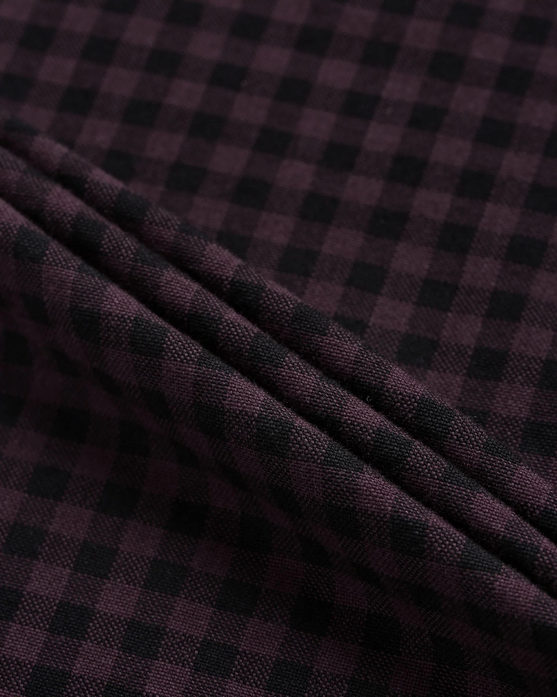 Men Purple Gingham Checked Shirt - Image 8