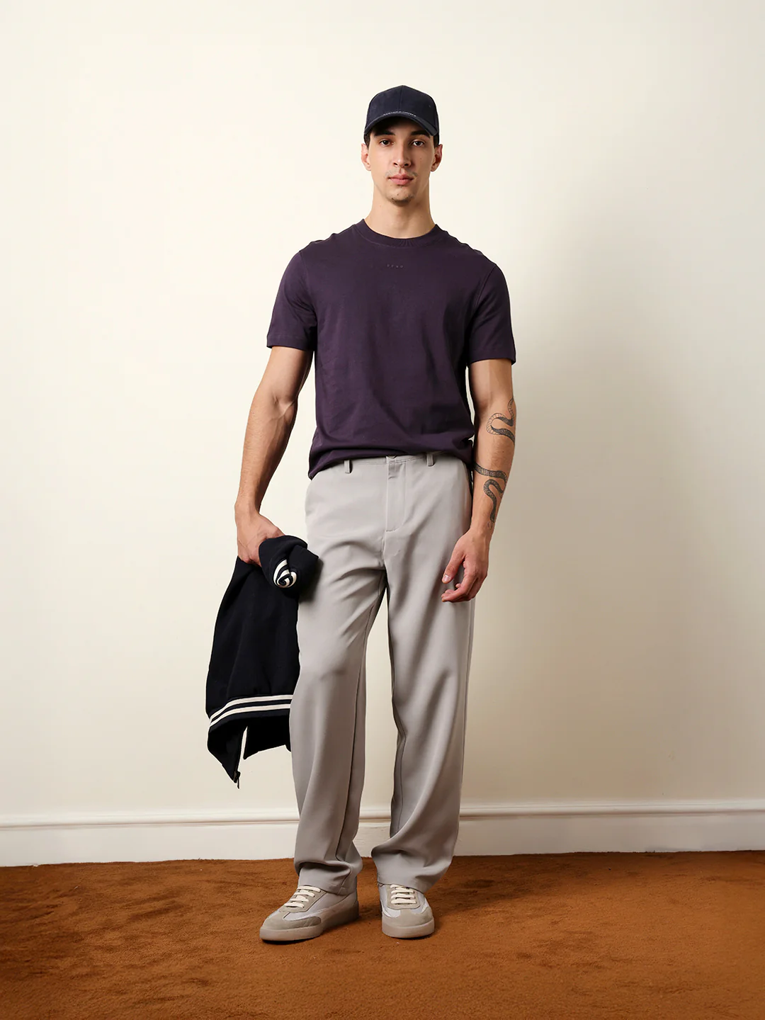 Men Purple Half Sleeve Regular T-Shirt - Image 2