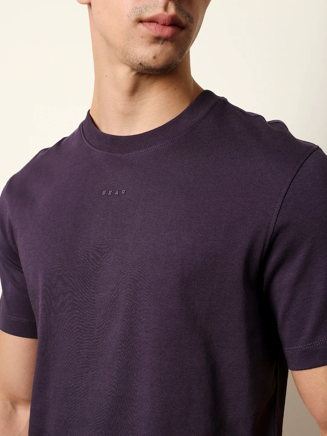 Men Purple Half Sleeve Regular T-Shirt - Image 6