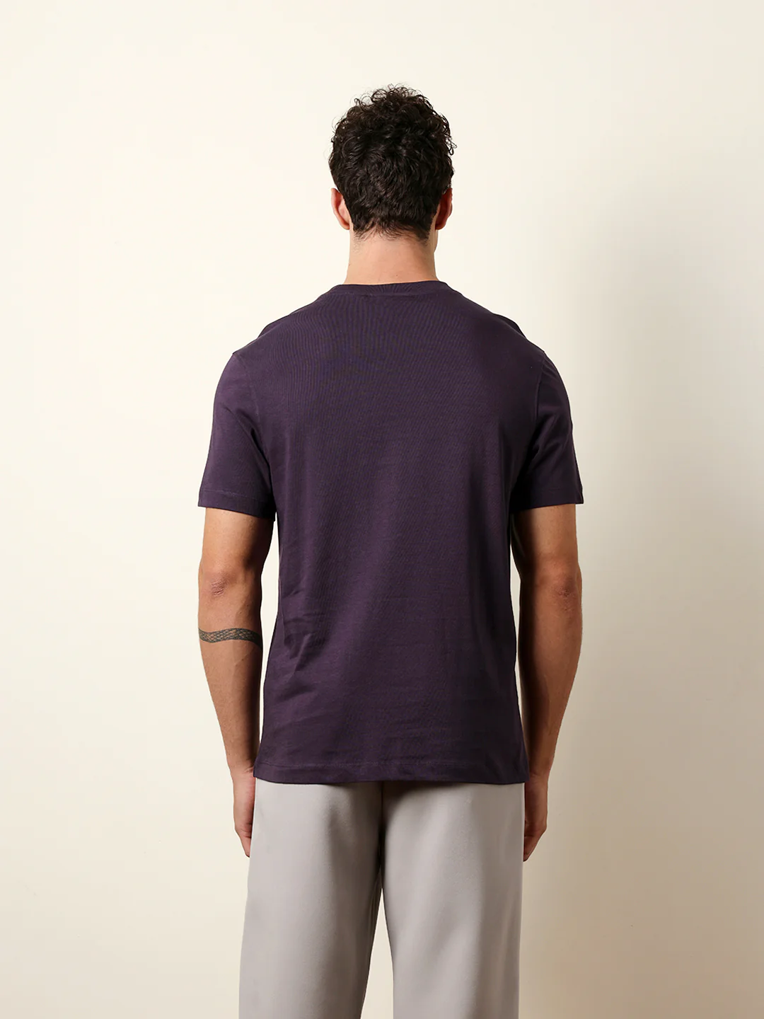 Men Purple Half Sleeve Regular T-Shirt - Image 7