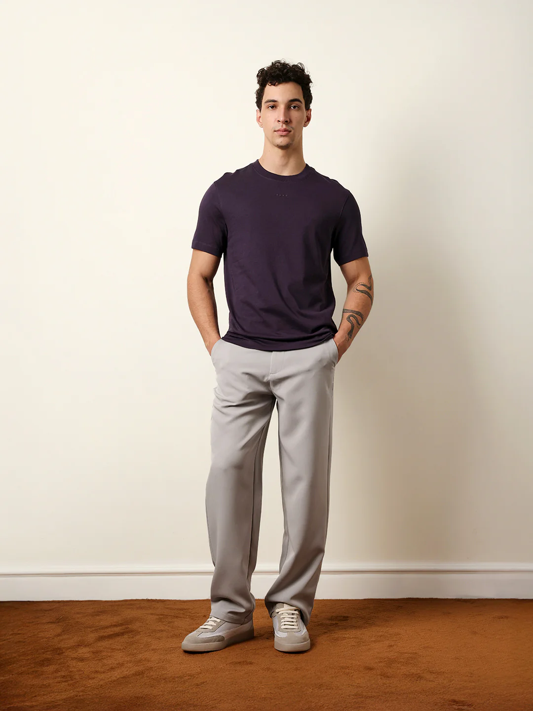 Men Purple Half Sleeve Regular T-Shirt - Image 8