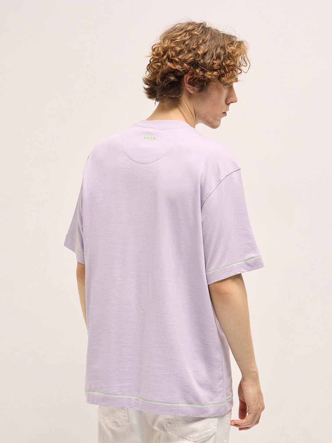Men Purple Oversize Graphic Printed Crew Neck T-shirt - Image 2