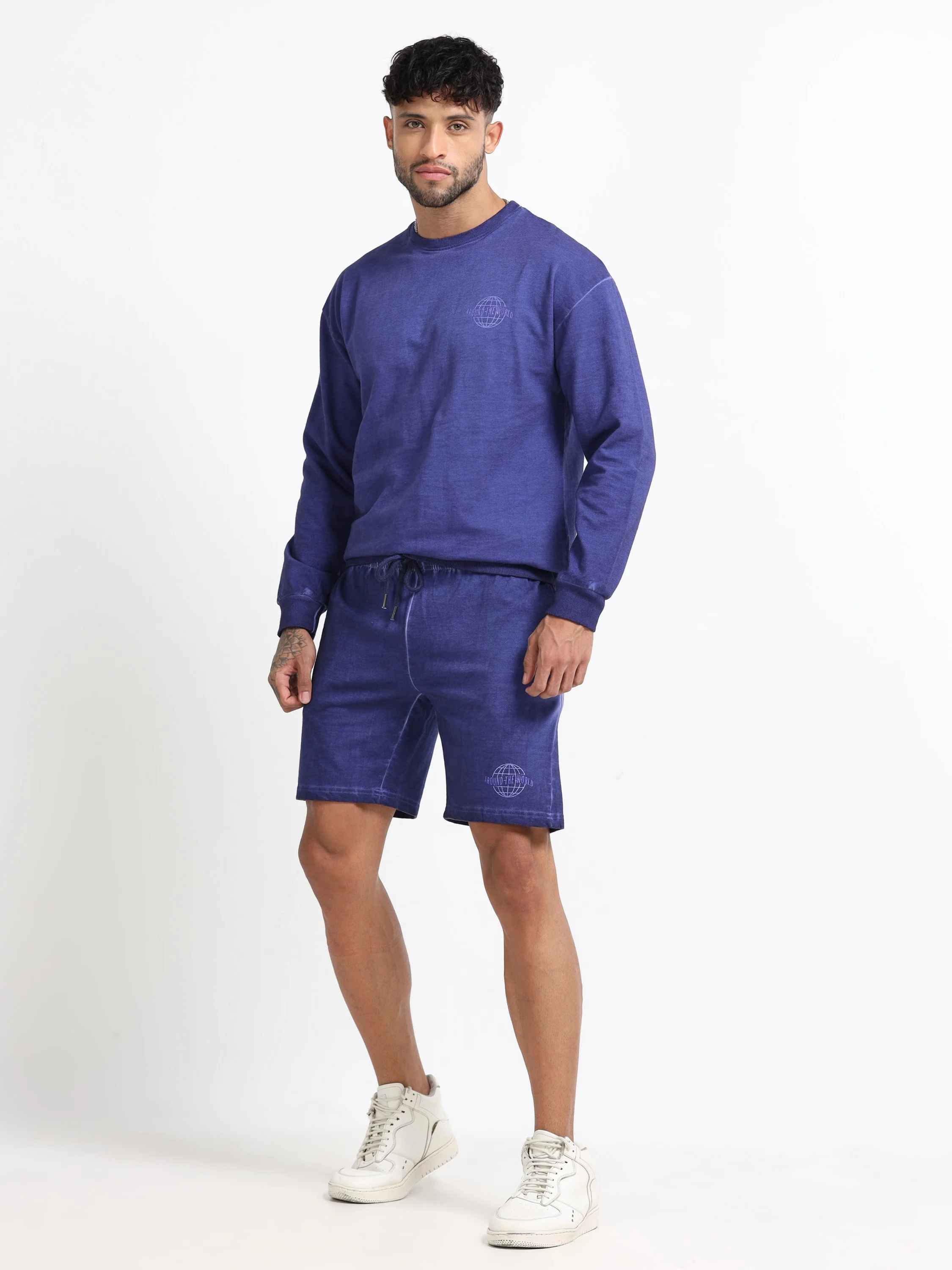 Men Purple Oversized Co-ord Set - Image 2