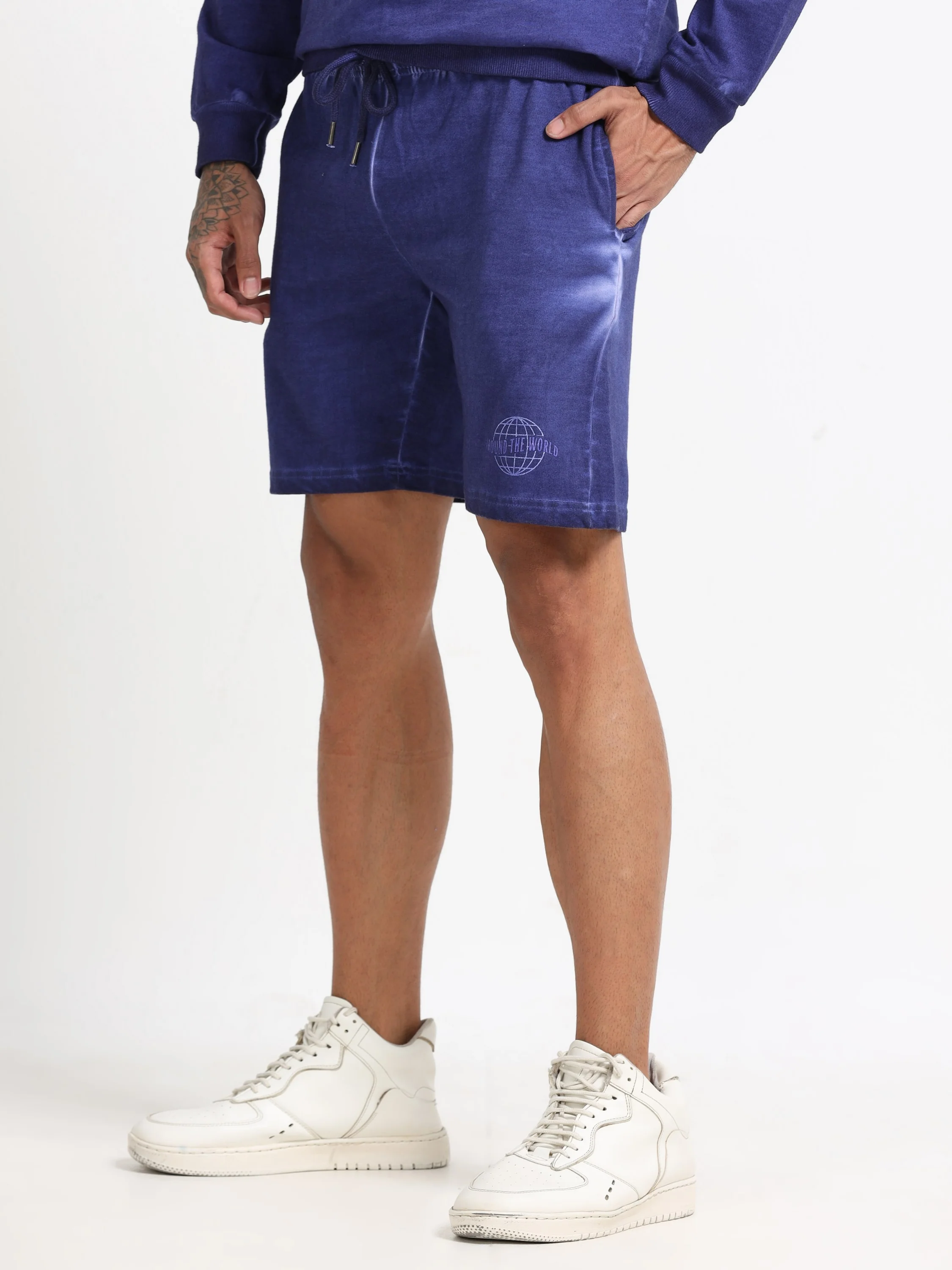 Men Purple Oversized Co-ord Set - Image 3