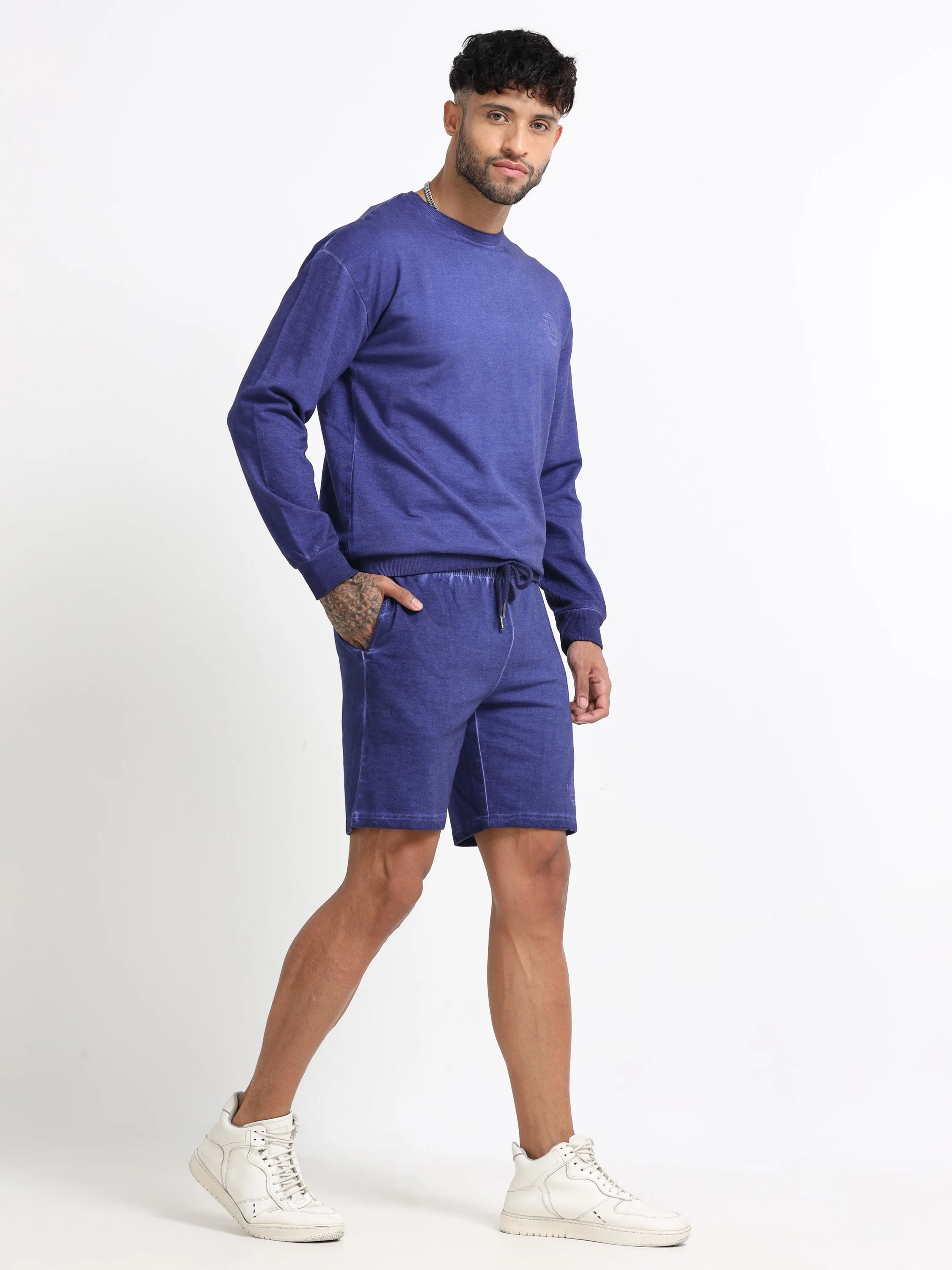 Men Purple Oversized Co-ord Set - Image 8