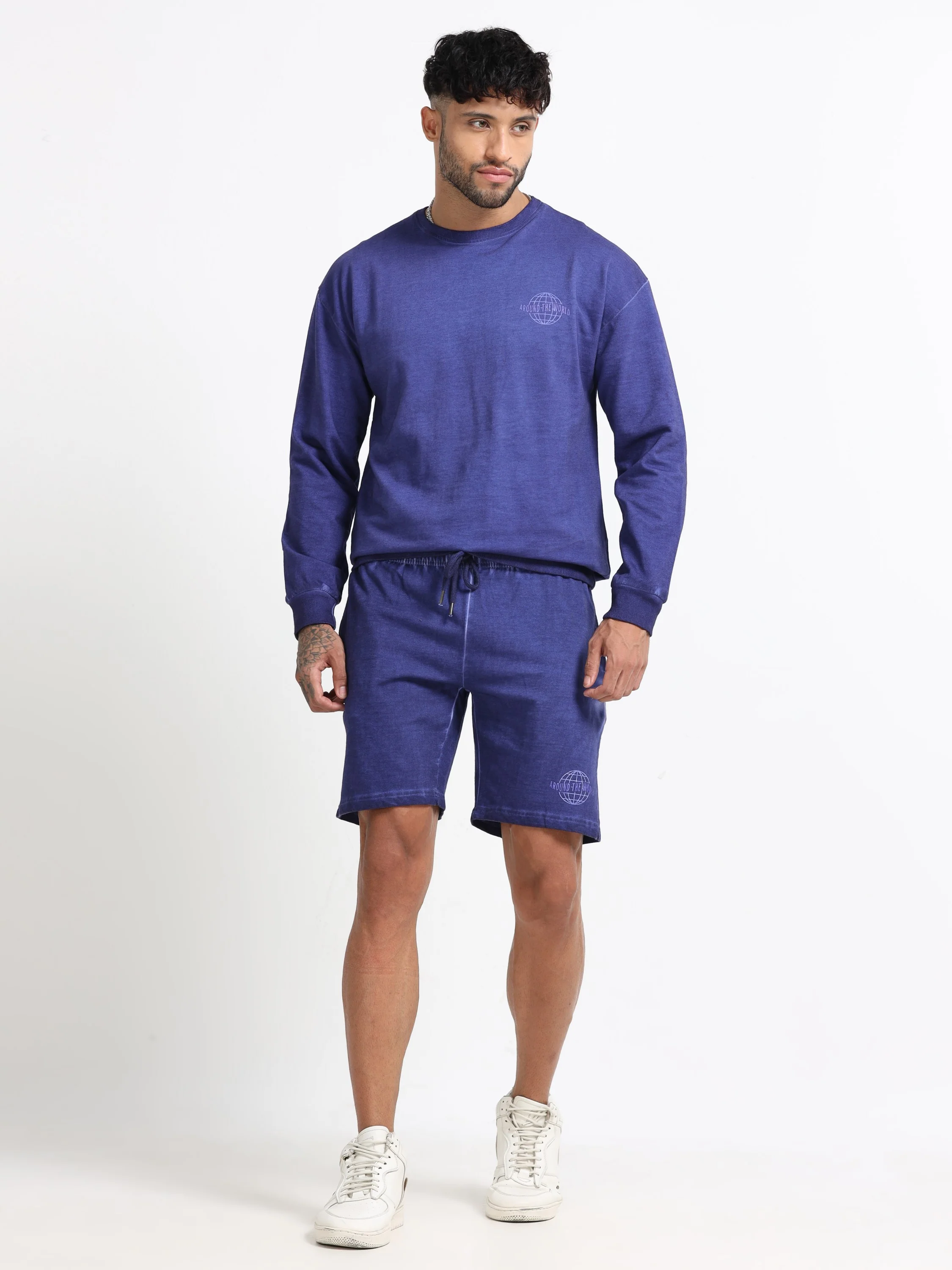 Men Purple Oversized Co-ord Set - Image 9