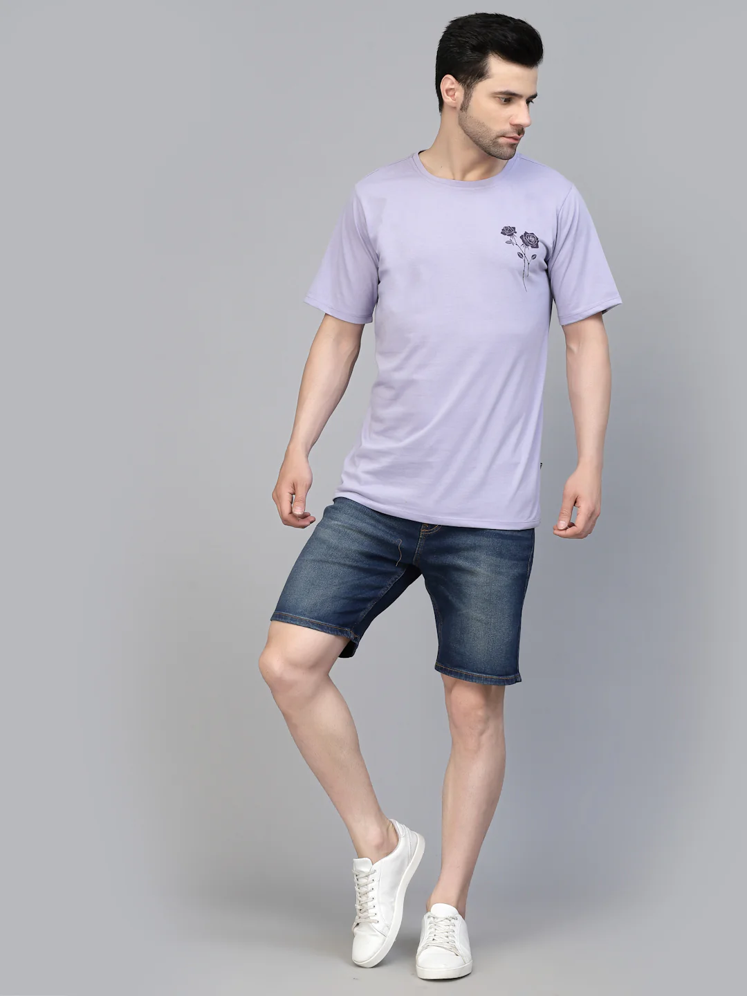 Men Purple Oversized Printed T-shirt - Image 4