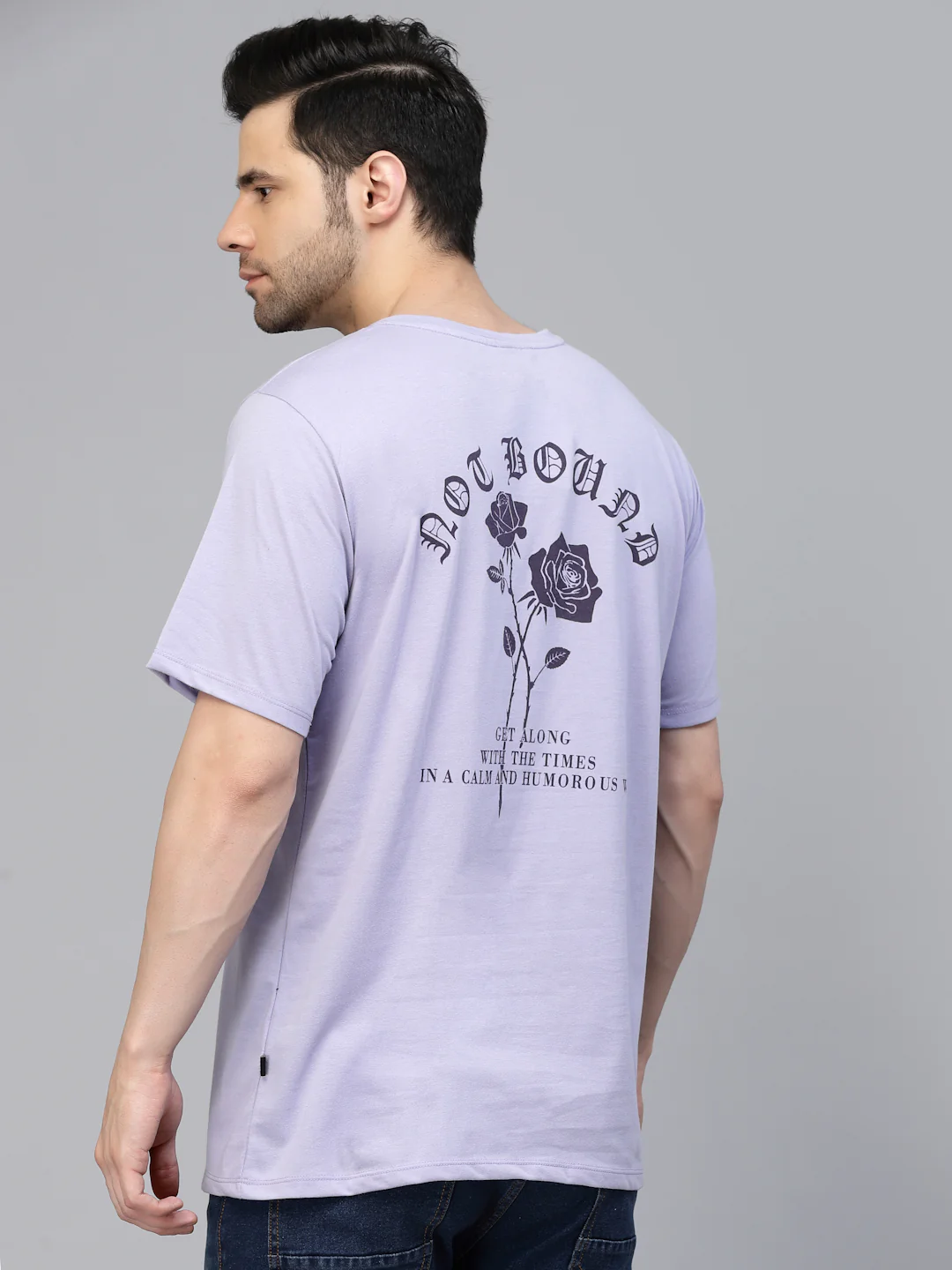 Men Purple Oversized Printed T-shirt - Image 5