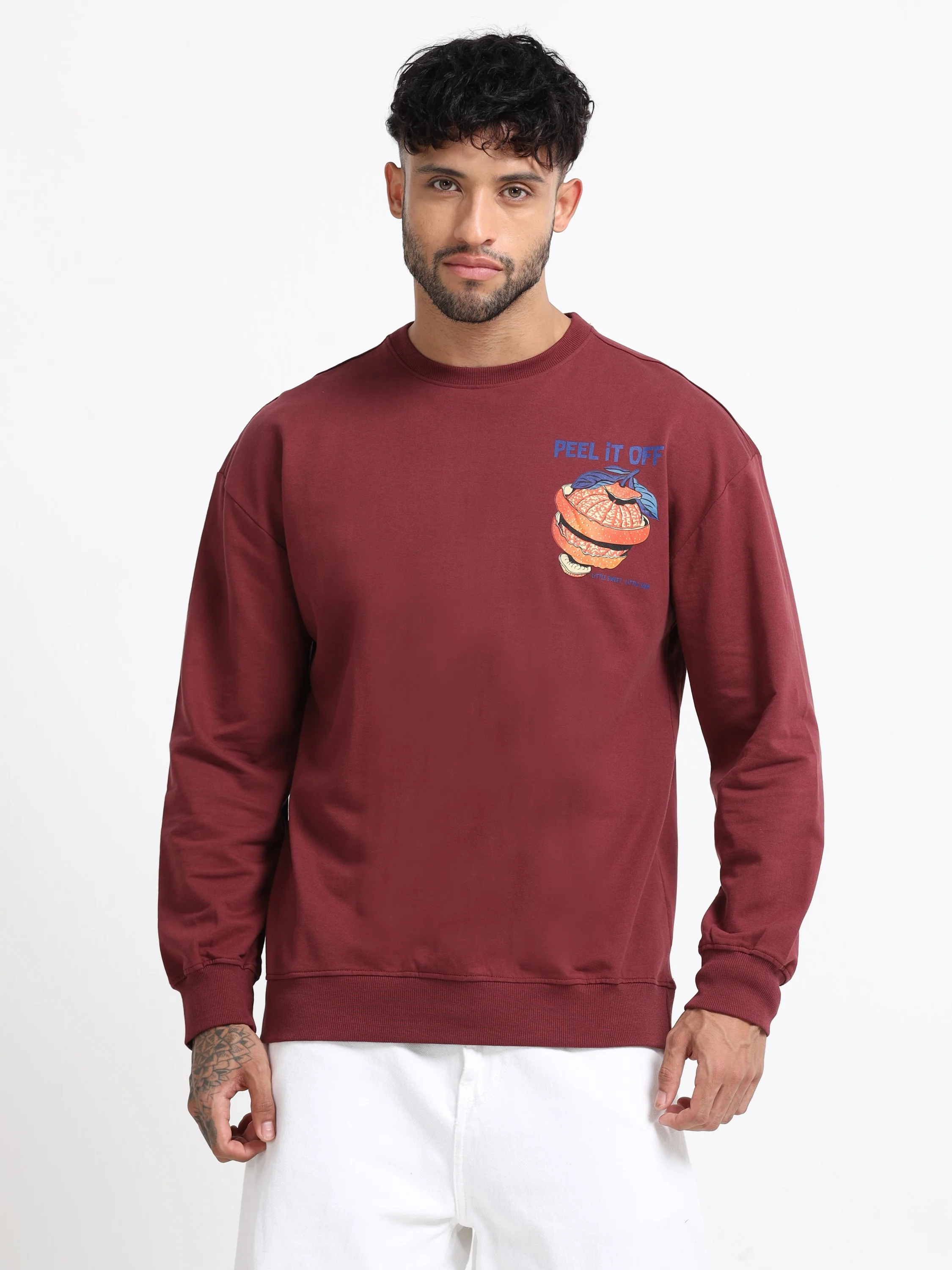 Men Rust Oversized Sweatshirt - Image 2