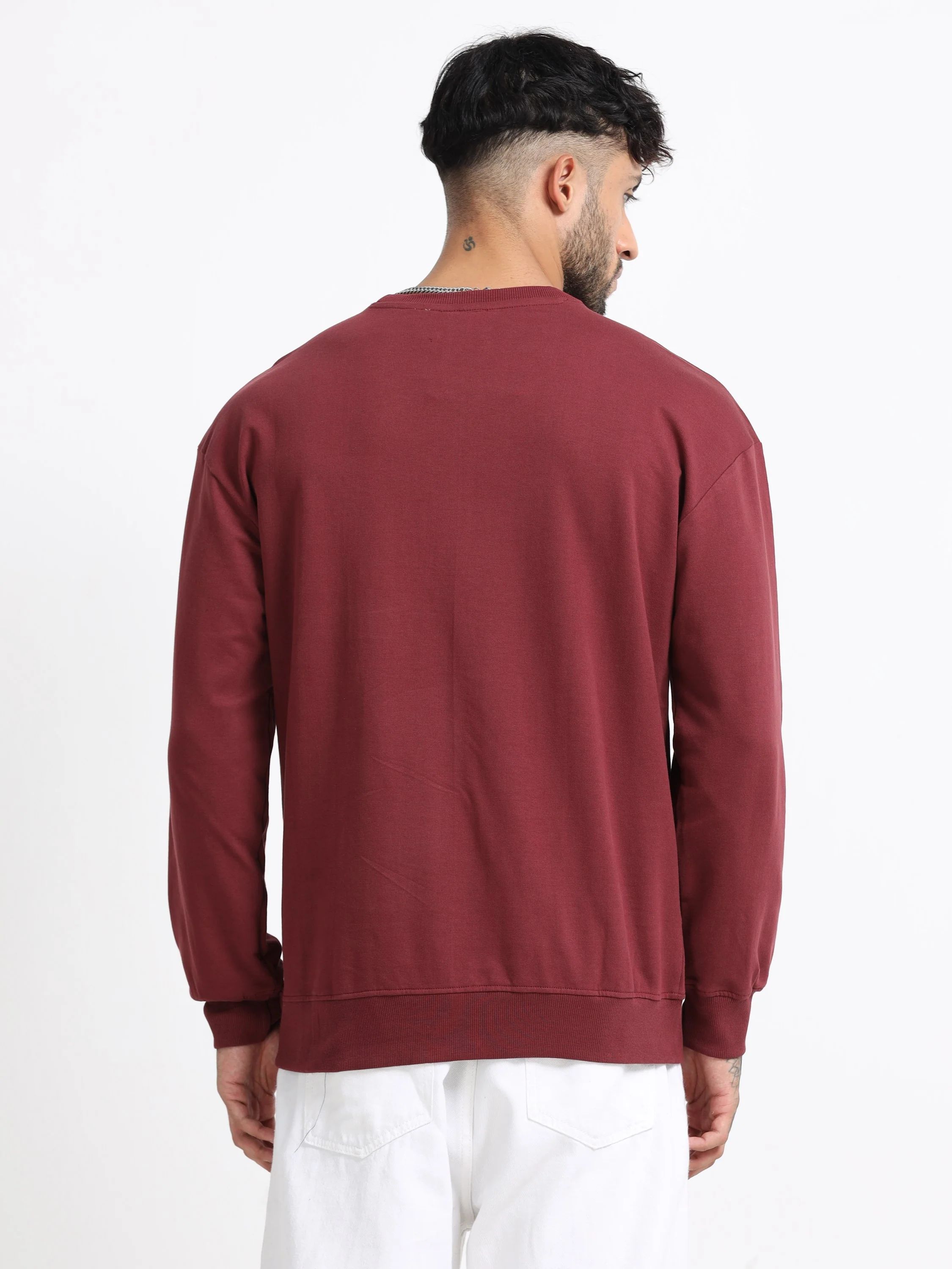 Men Rust Oversized Sweatshirt - Image 3