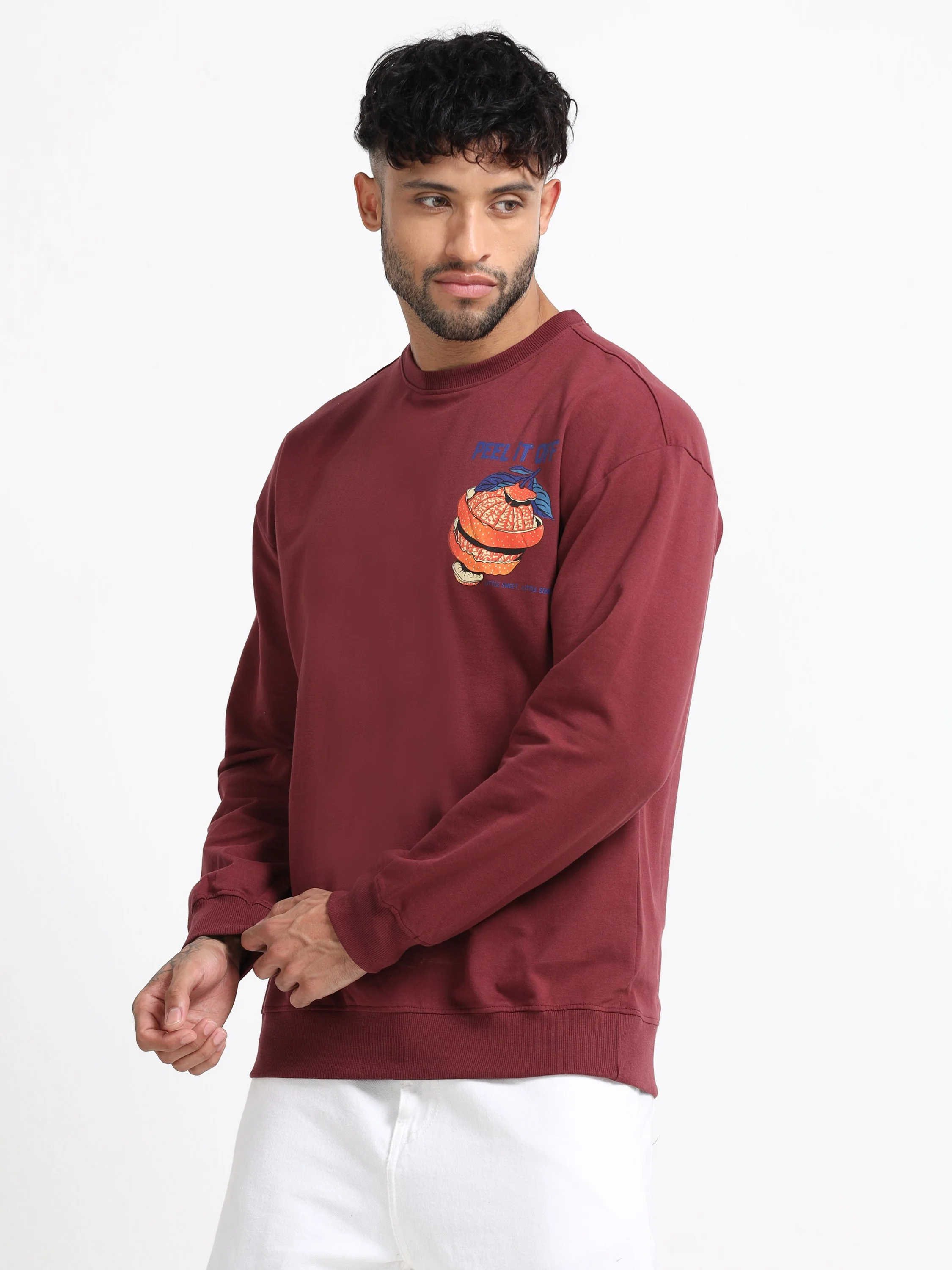 Men Rust Oversized Sweatshirt - Image 8