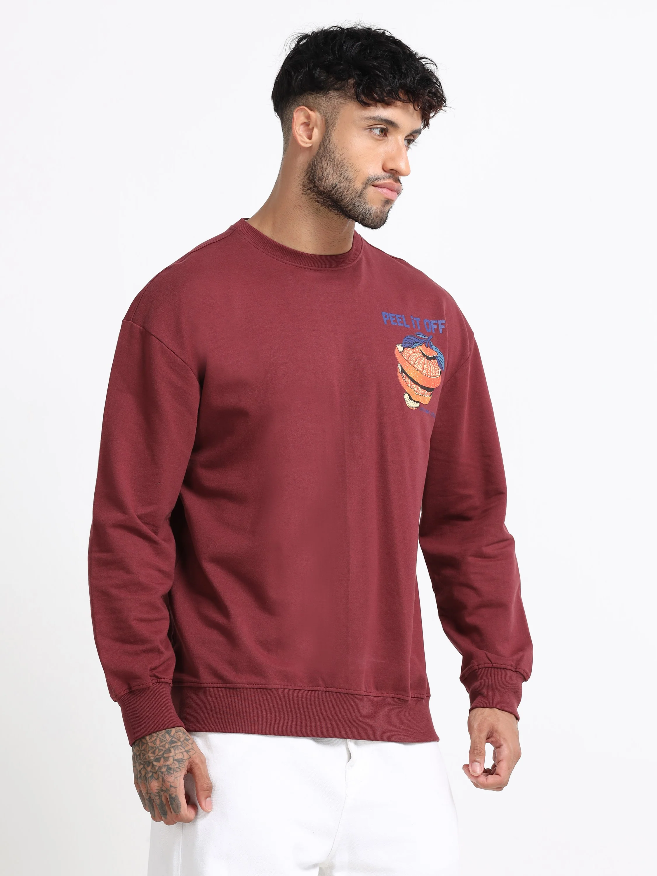 Men Rust Oversized Sweatshirt - Image 9